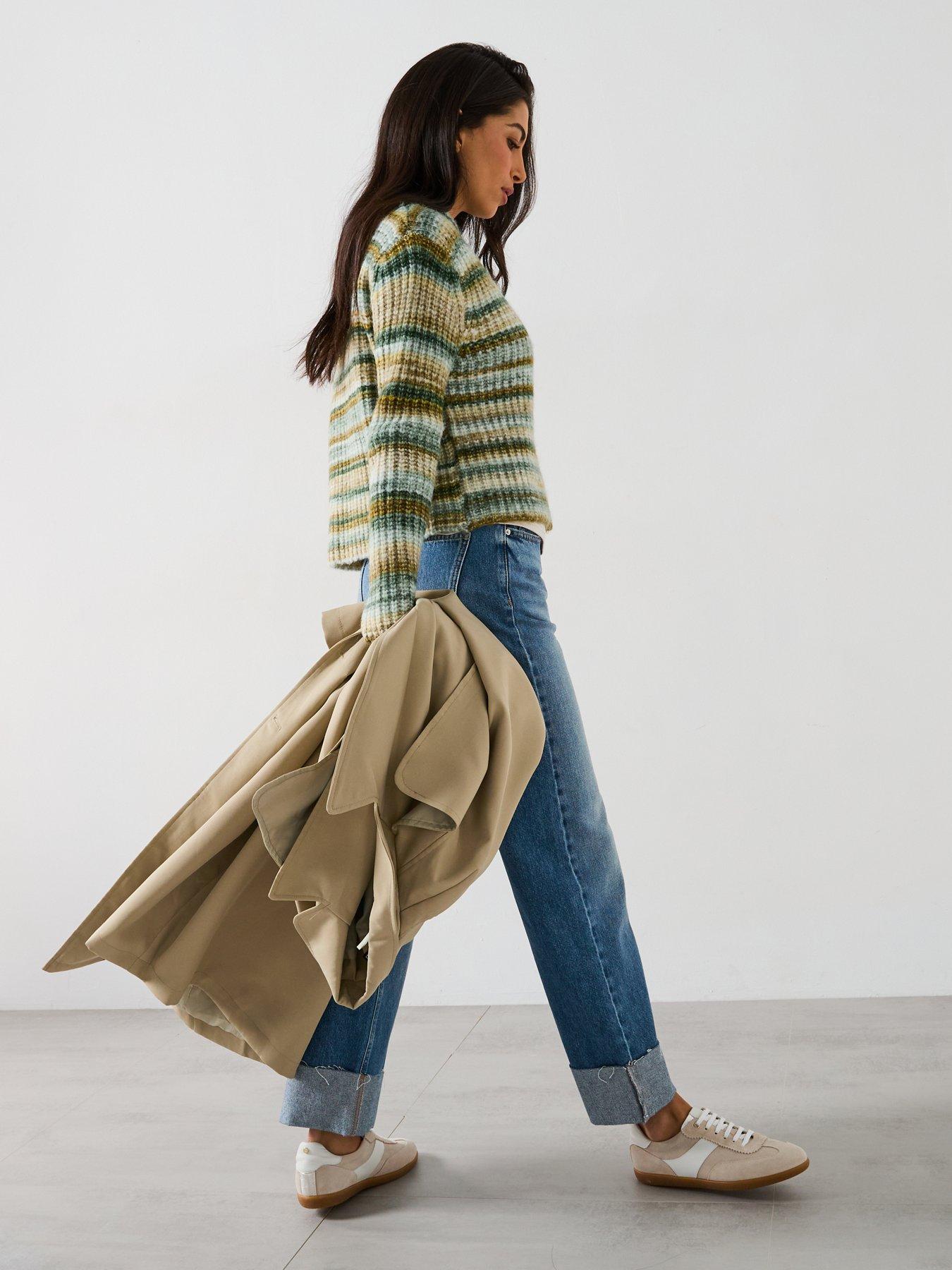 Mango Striped Jumper - Green | Very