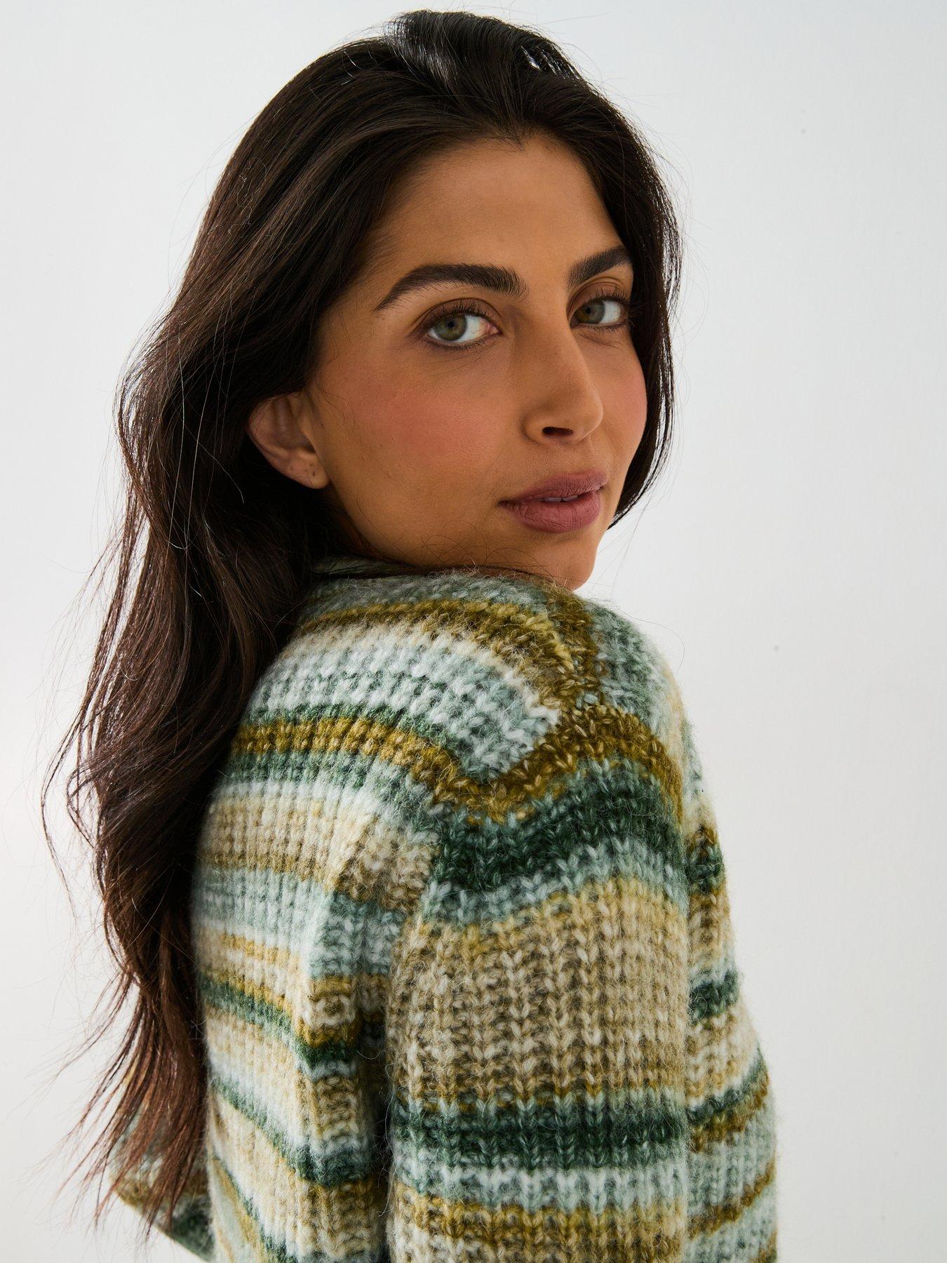 Mango Striped Jumper - Green | Very
