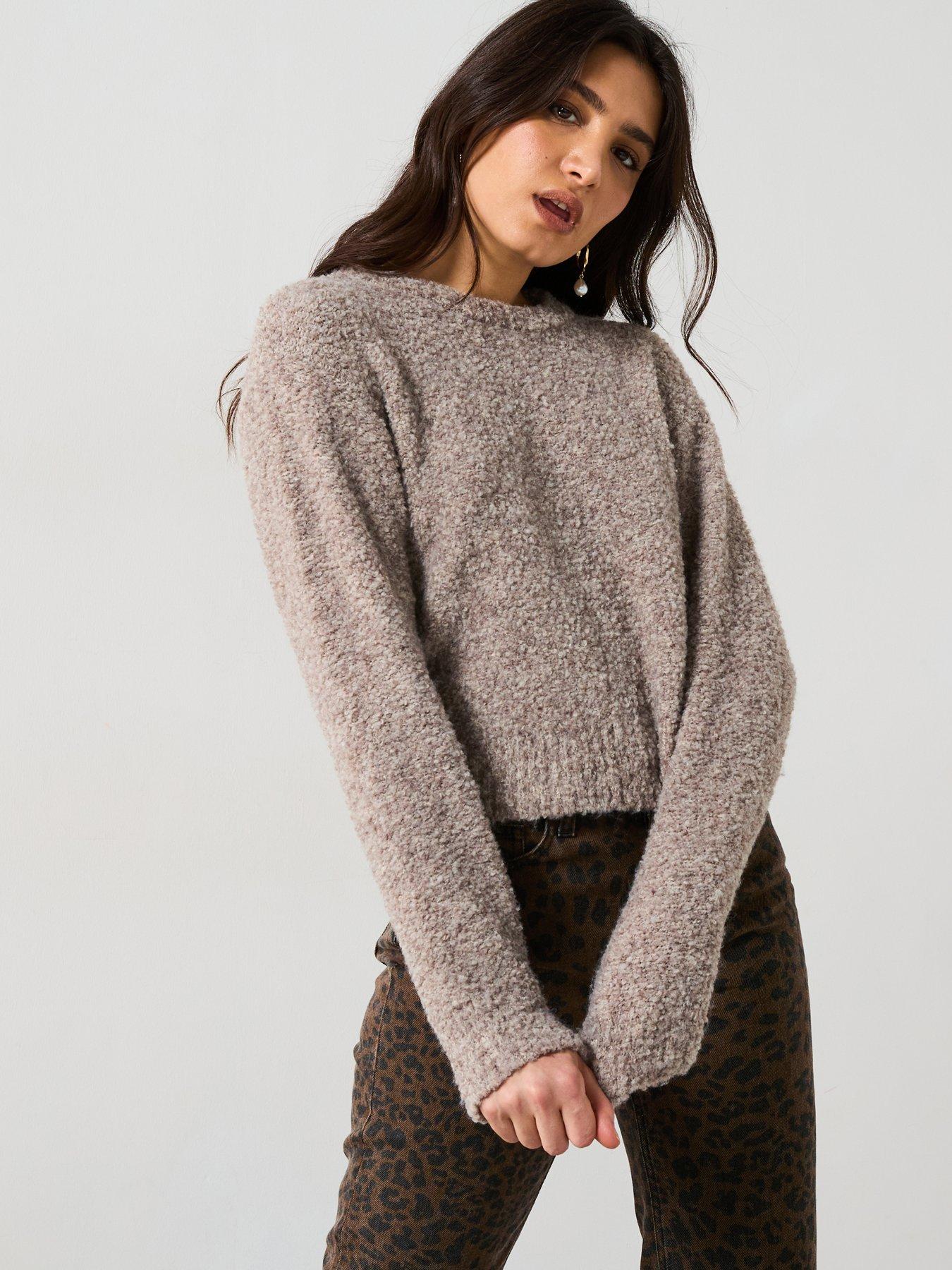 undefined Soft Textured Jumper - Brown