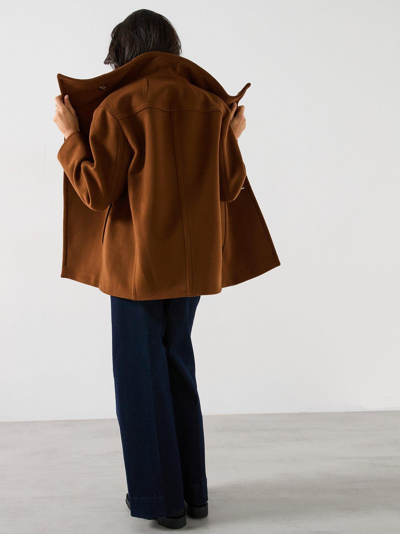 Image 5 of 6 of Mango Double-Breasted Wool Coat- Brown