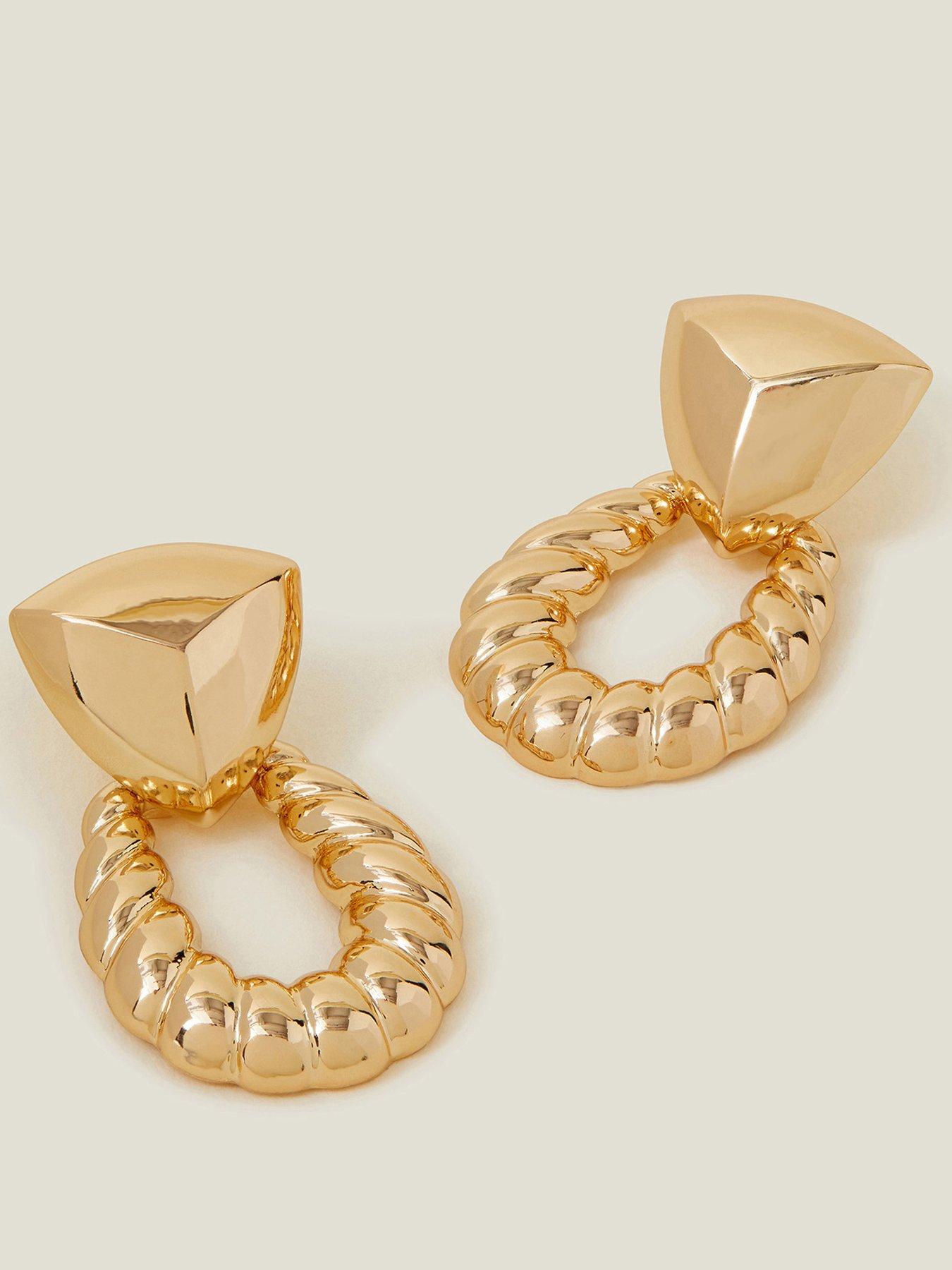 Image 3 of 3 of Accessorize Croissant Door Knocker Earrings