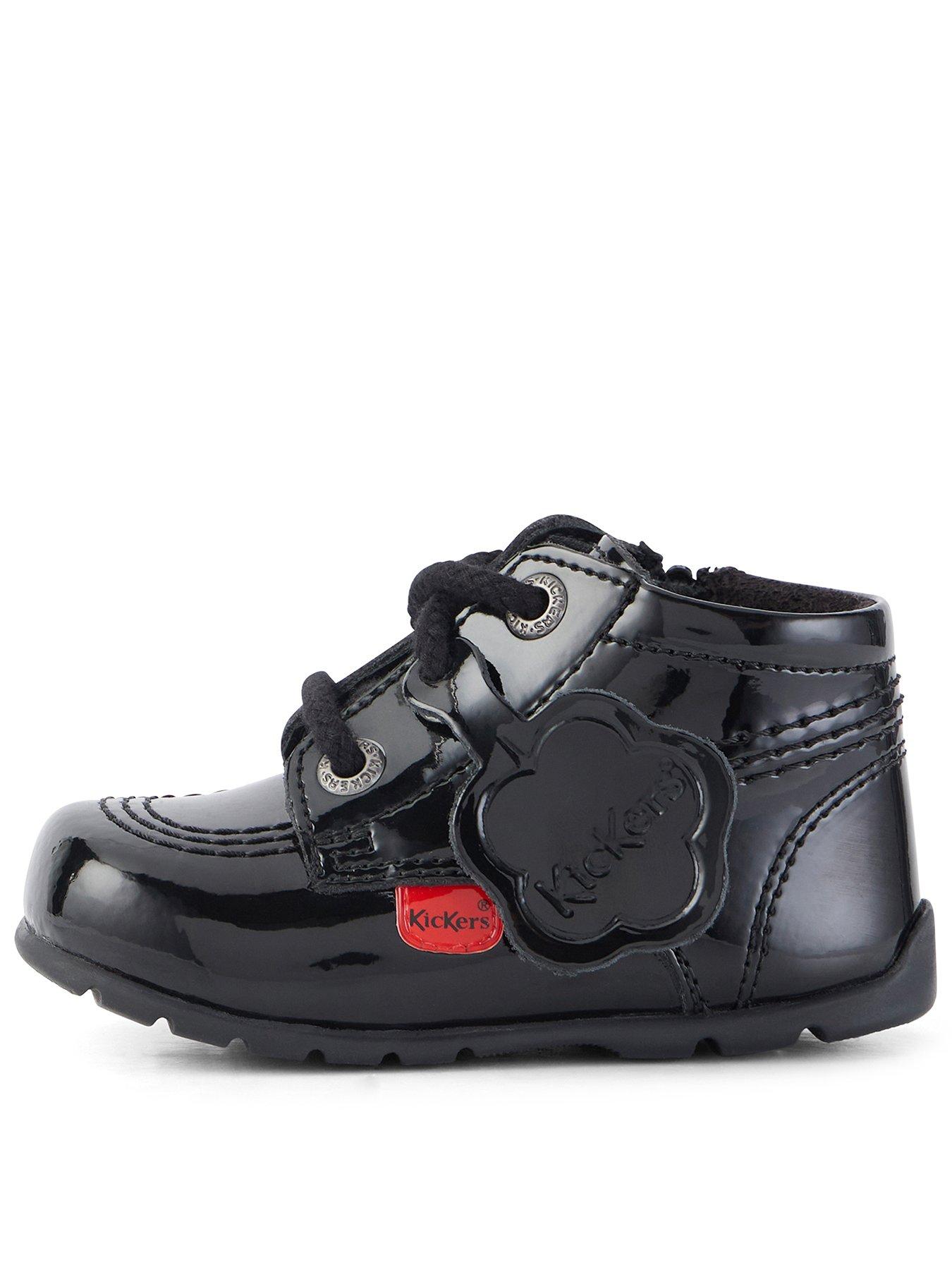 undefined Kick Hi Zip Patent Leather Shoes - Black