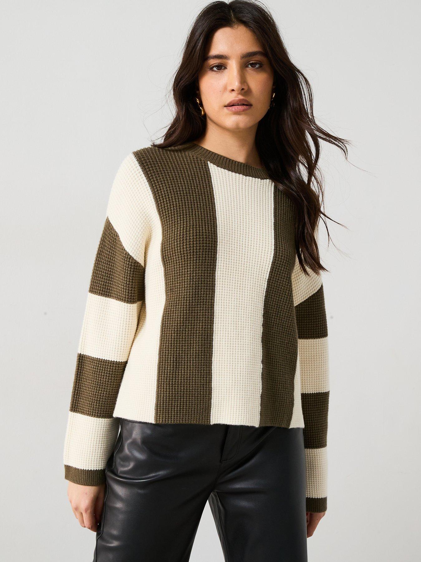 undefined Striped Detail Jumper - Khaki