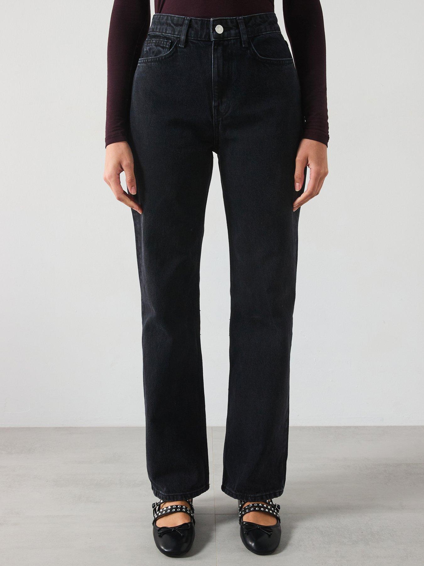 Mango Matilda Medium Rise Straight Fit Jeans - Black