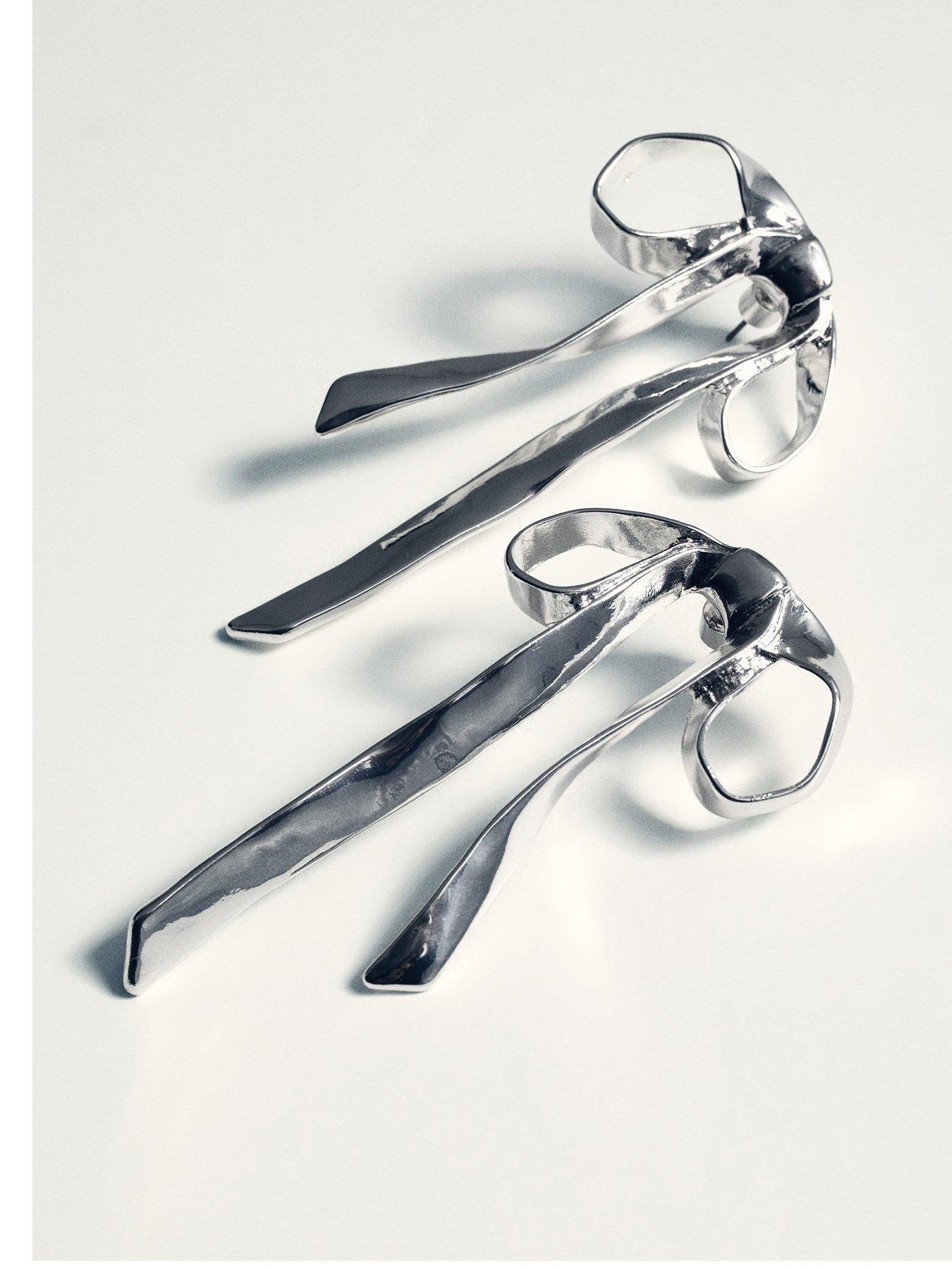 undefined Bow Earrings - Silver