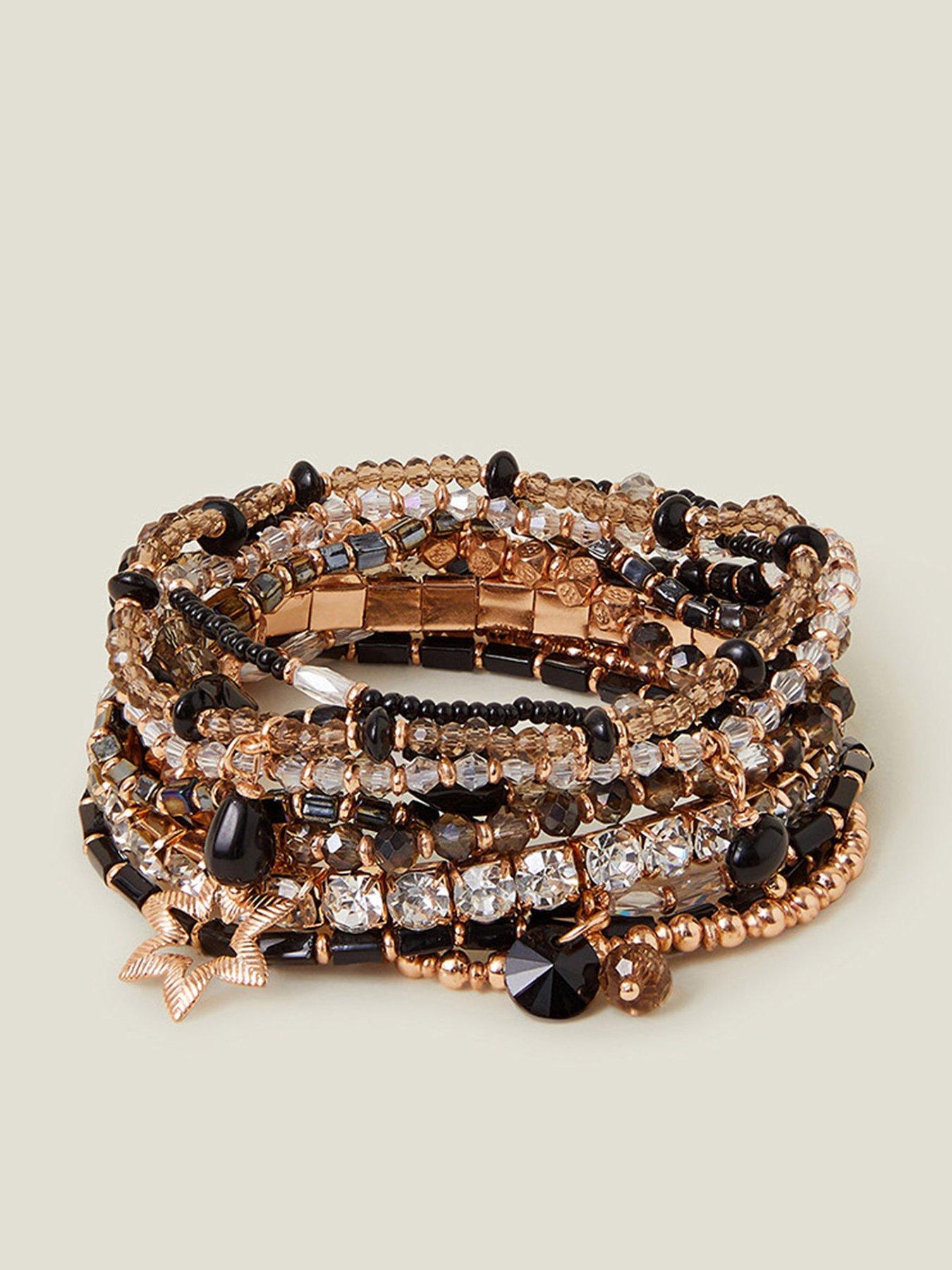 Image 1 of 2 of Accessorize Beaded Stretch Bracelet Set