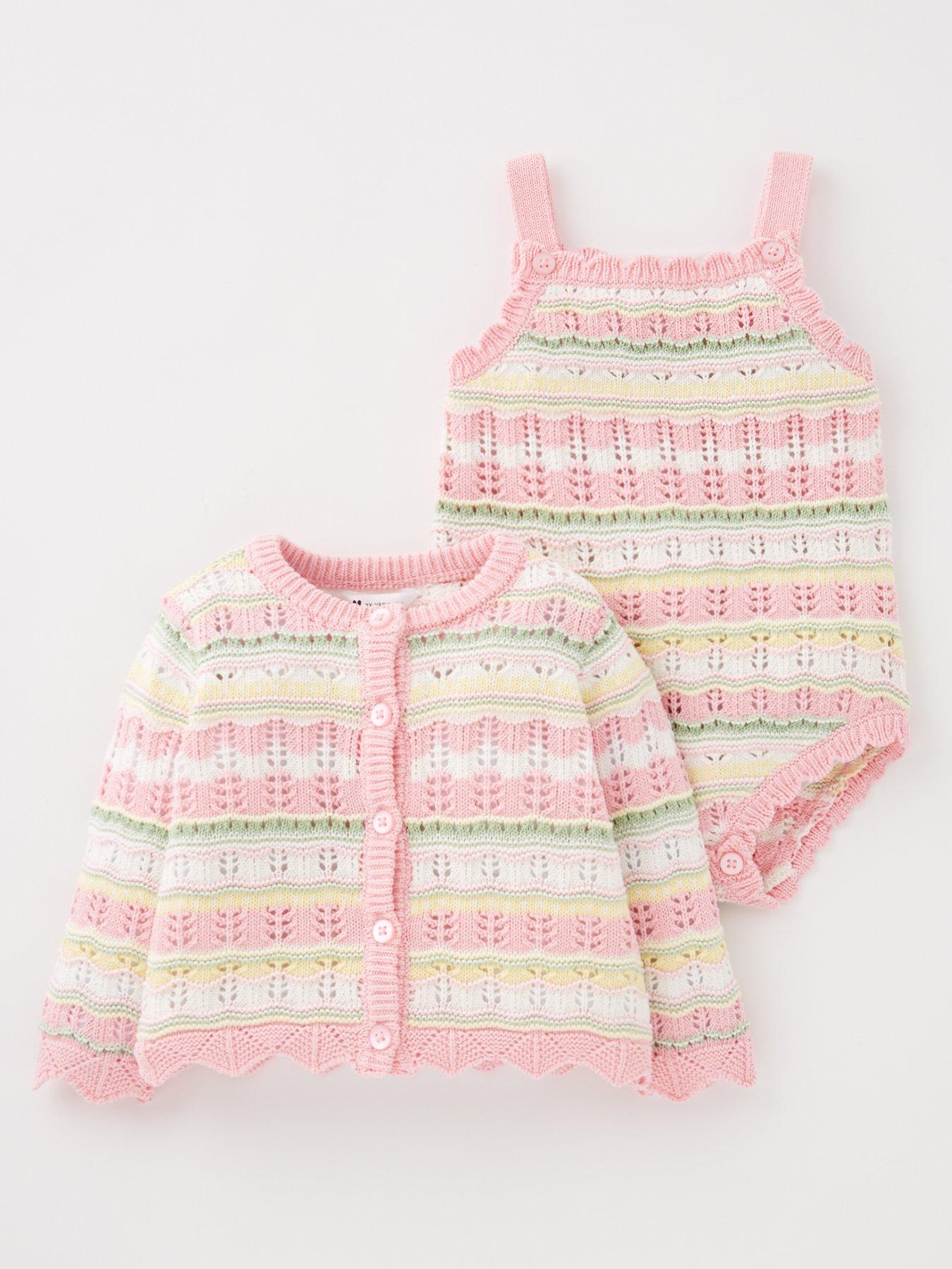 undefined Knitted Baby Girls Outfit Set - Multi
