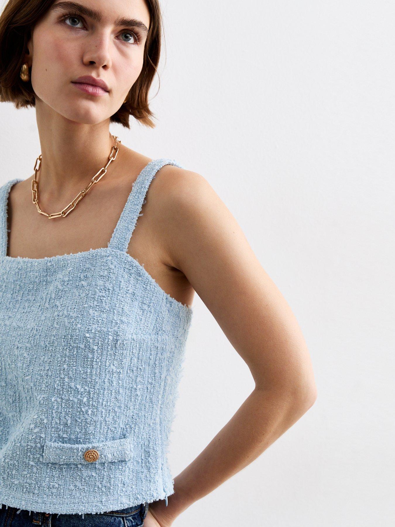 Cropped Vest Blue main image 1