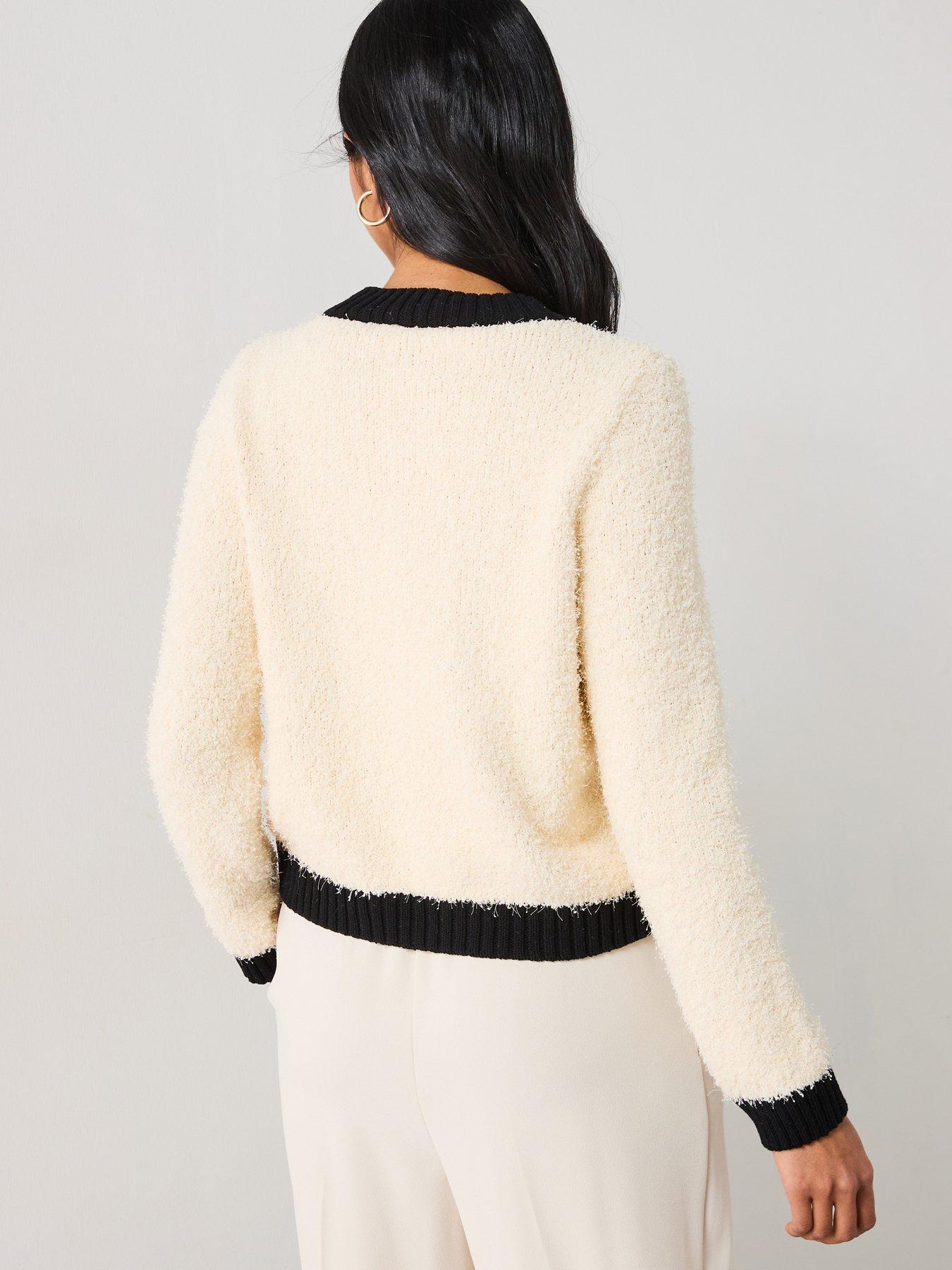 Image 2 of 6 of Mango Button Cardigan- Monochrome