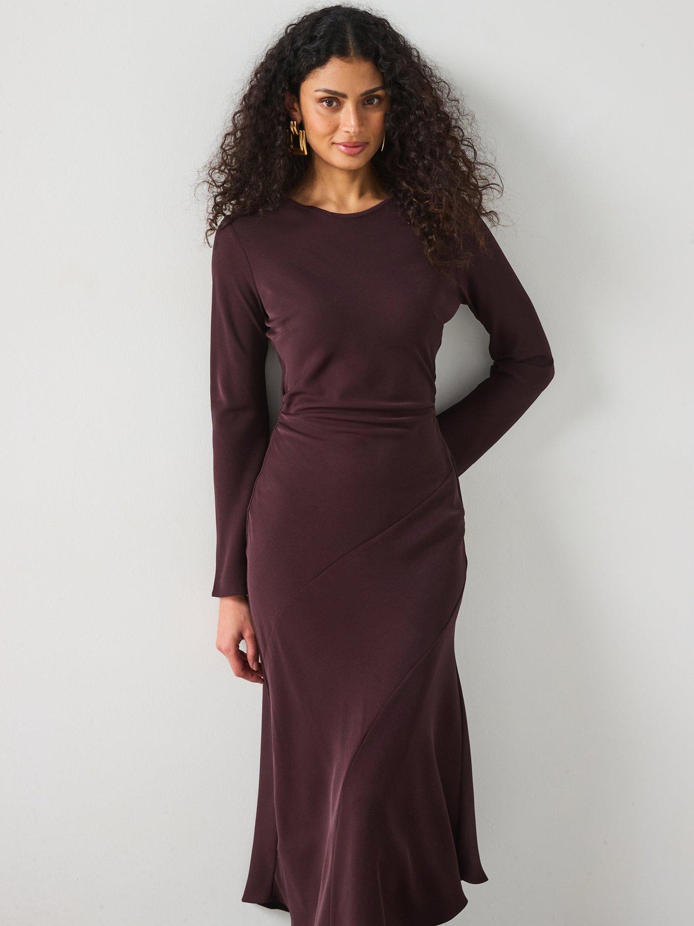 brown mango dress Mix Floral Stripe Maxi Dress- Brown Mix – Smock Candy main image 0