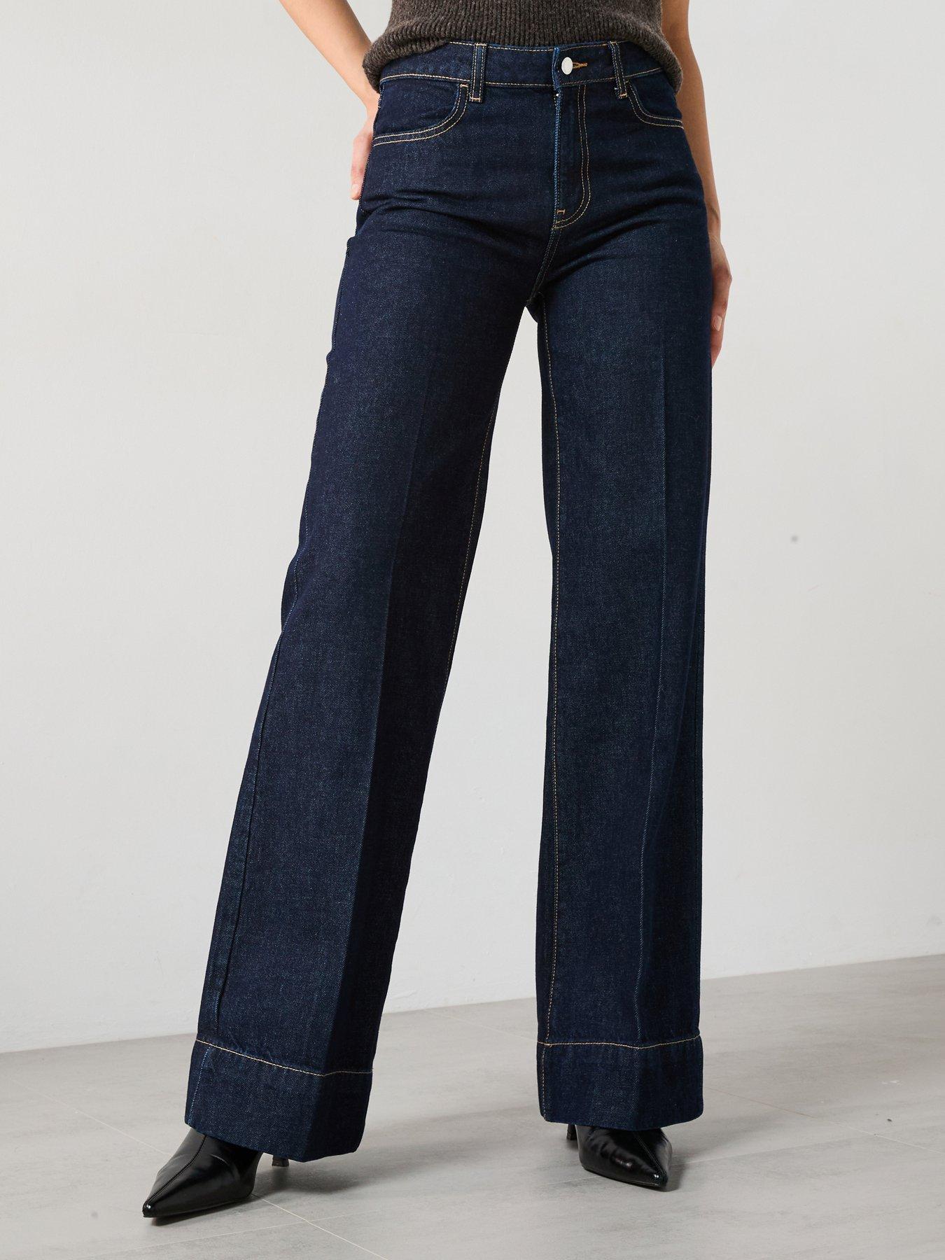 undefined Wide Leg Layla Jeans - Dark Blue