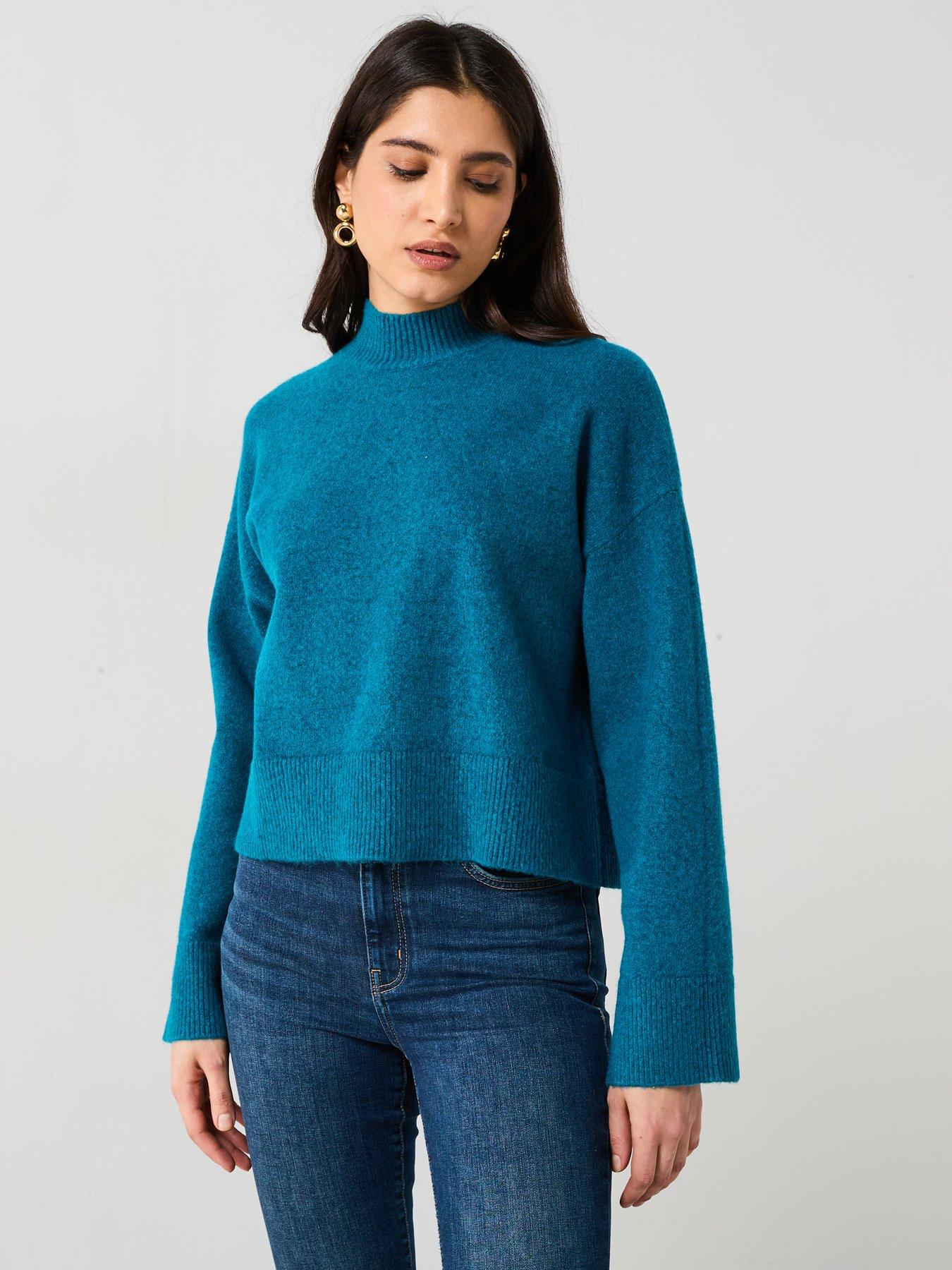 undefined High Neck Jumper - Blue