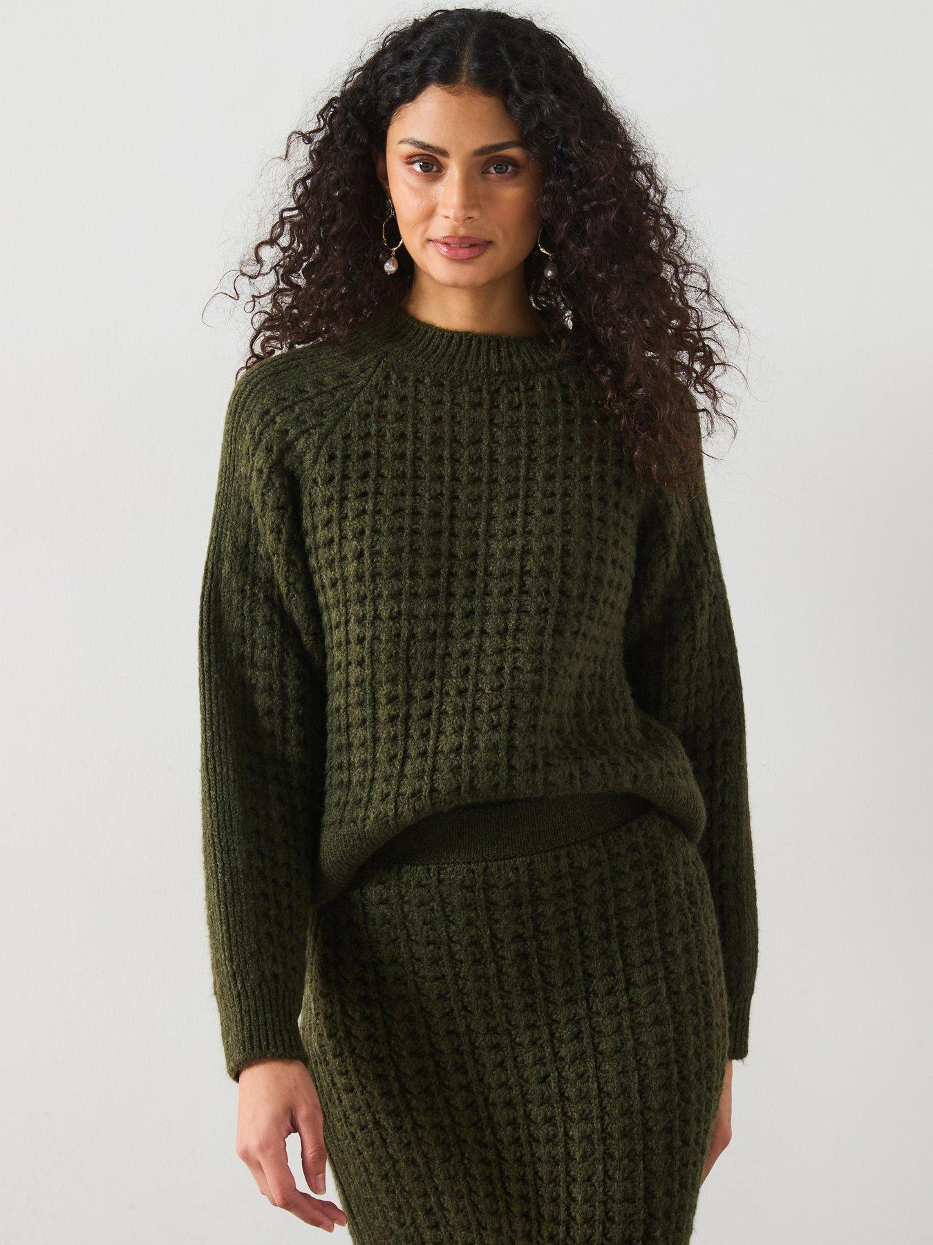 Mango Knitted Jumper Co-ord Khaki Very