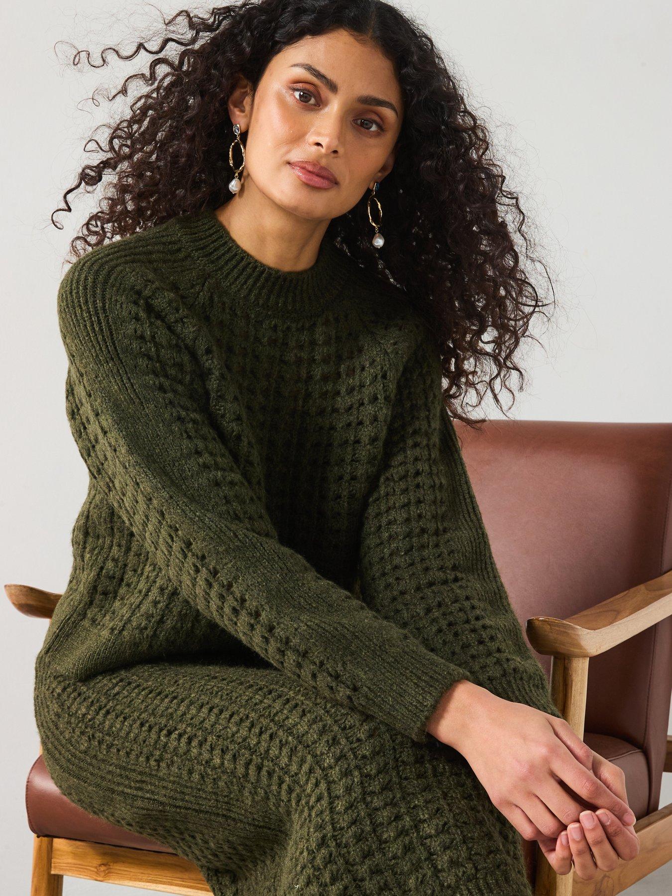 Mango Knitted Jumper Co-ord Khaki Very