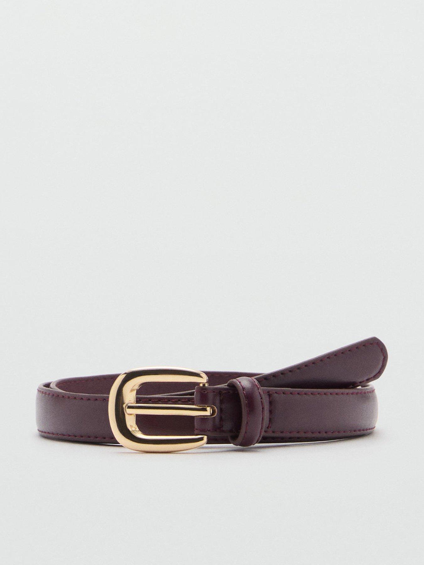 undefined Buckle Skinny Belt - Red
