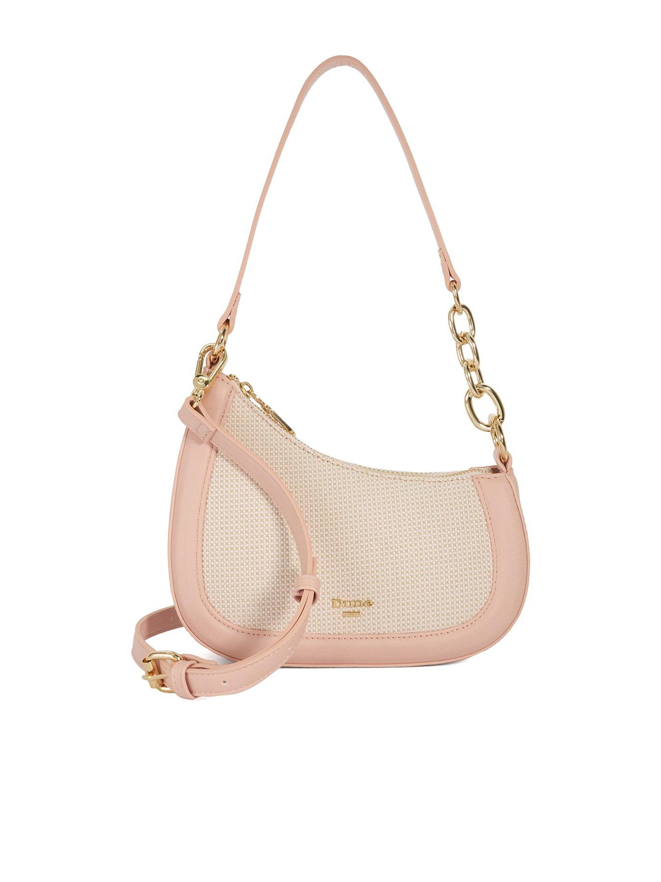 undefined Direction Asymmetric Chain Detail Shoulder Bag - Blush