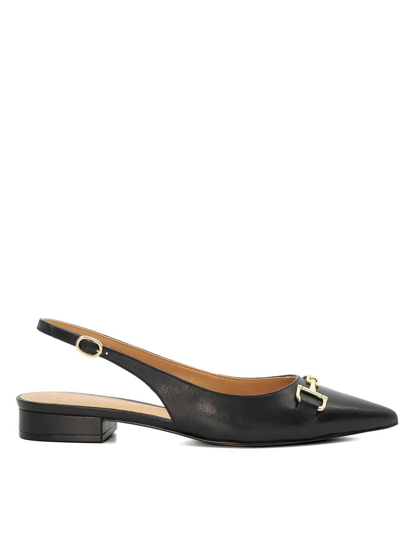 undefined Hopeful Leather Slingback Ballet Shoes - Black