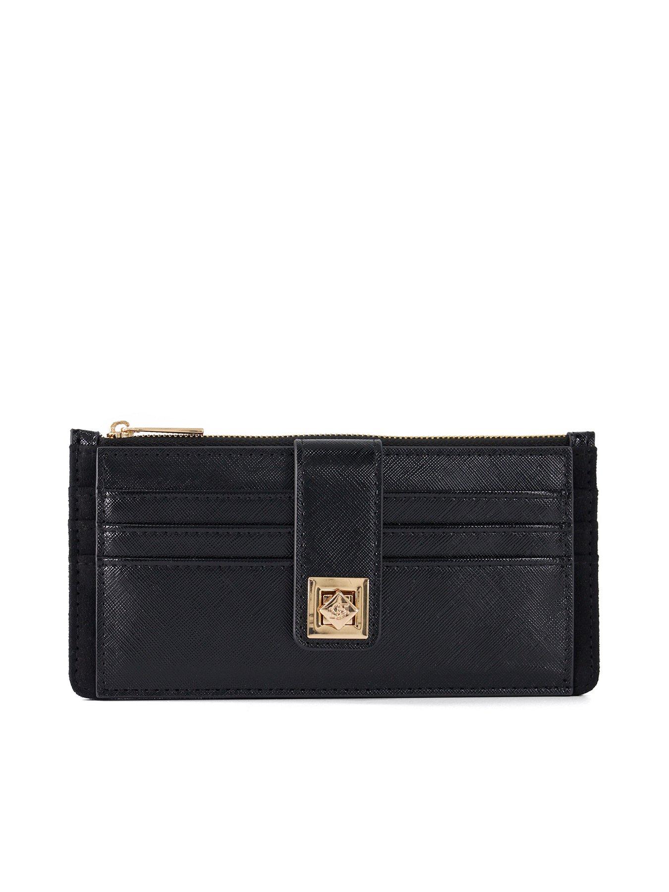 Image 1 of 4 of Dune London Karlos Small Croc Effect Turn Lock Purse - Black