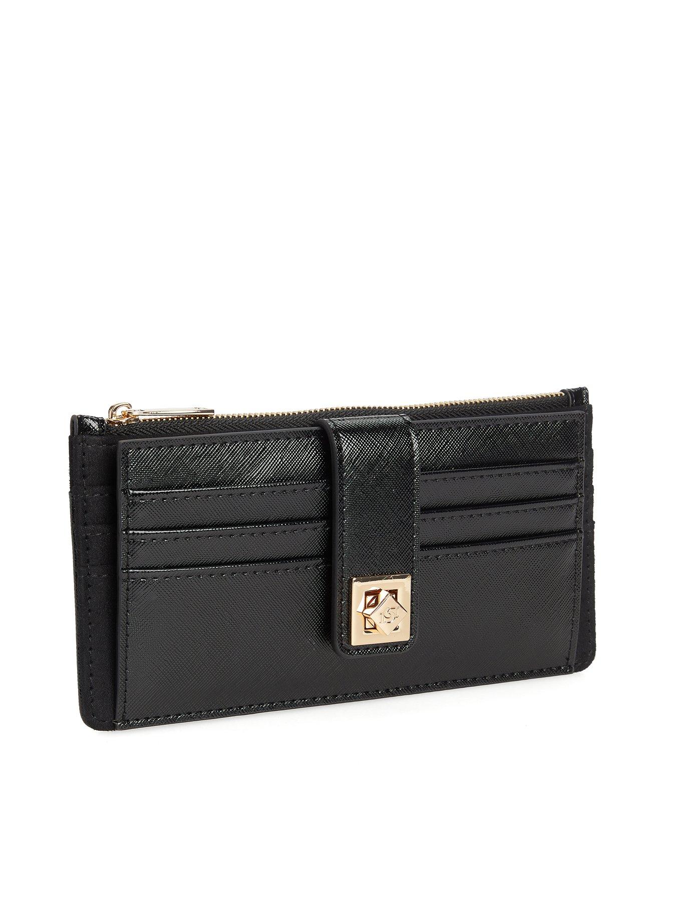 Image 2 of 4 of Dune London Karlos Small Croc Effect Turn Lock Purse - Black