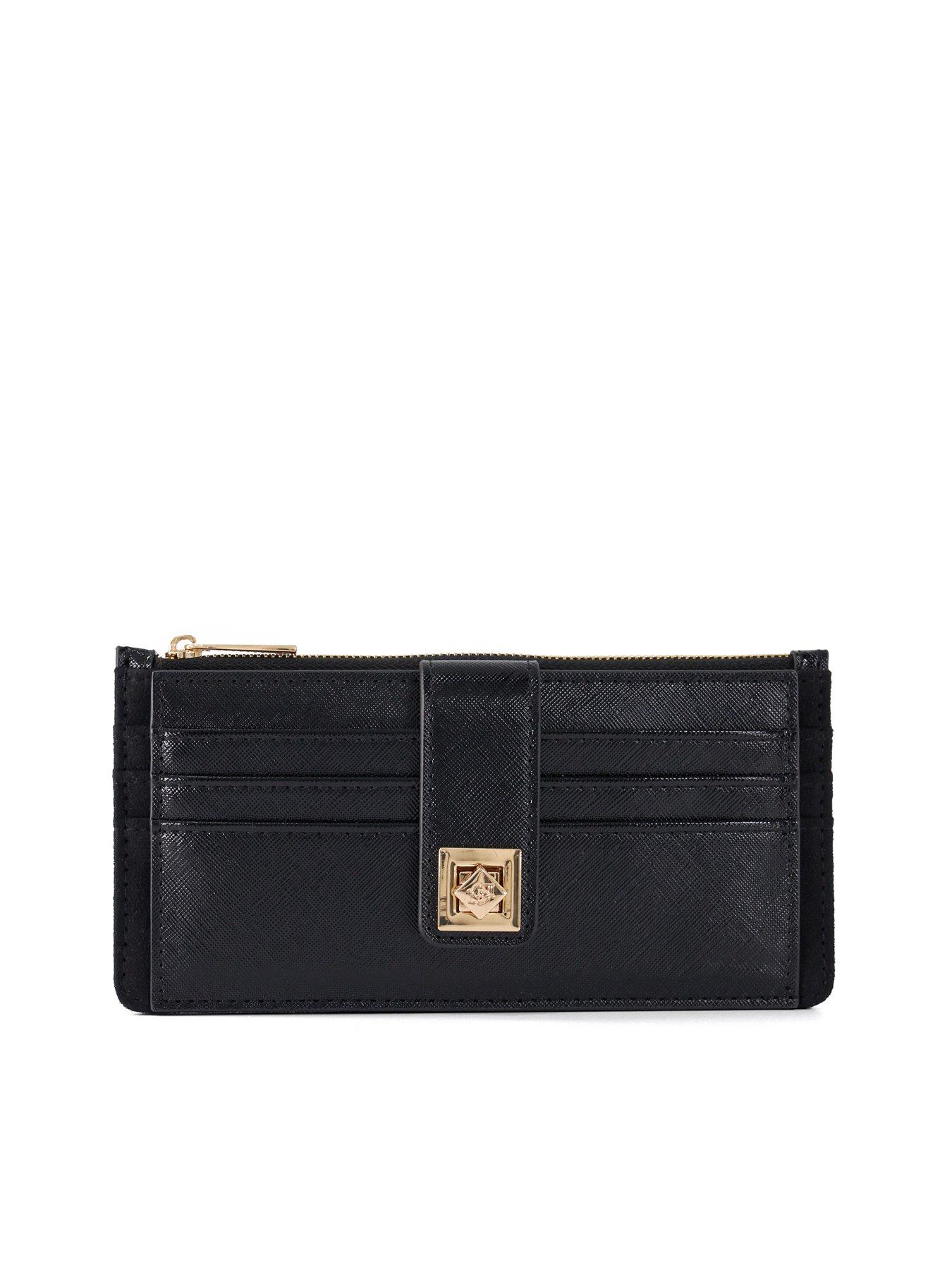 Image 4 of 4 of Dune London Karlos Small Croc Effect Turn Lock Purse - Black