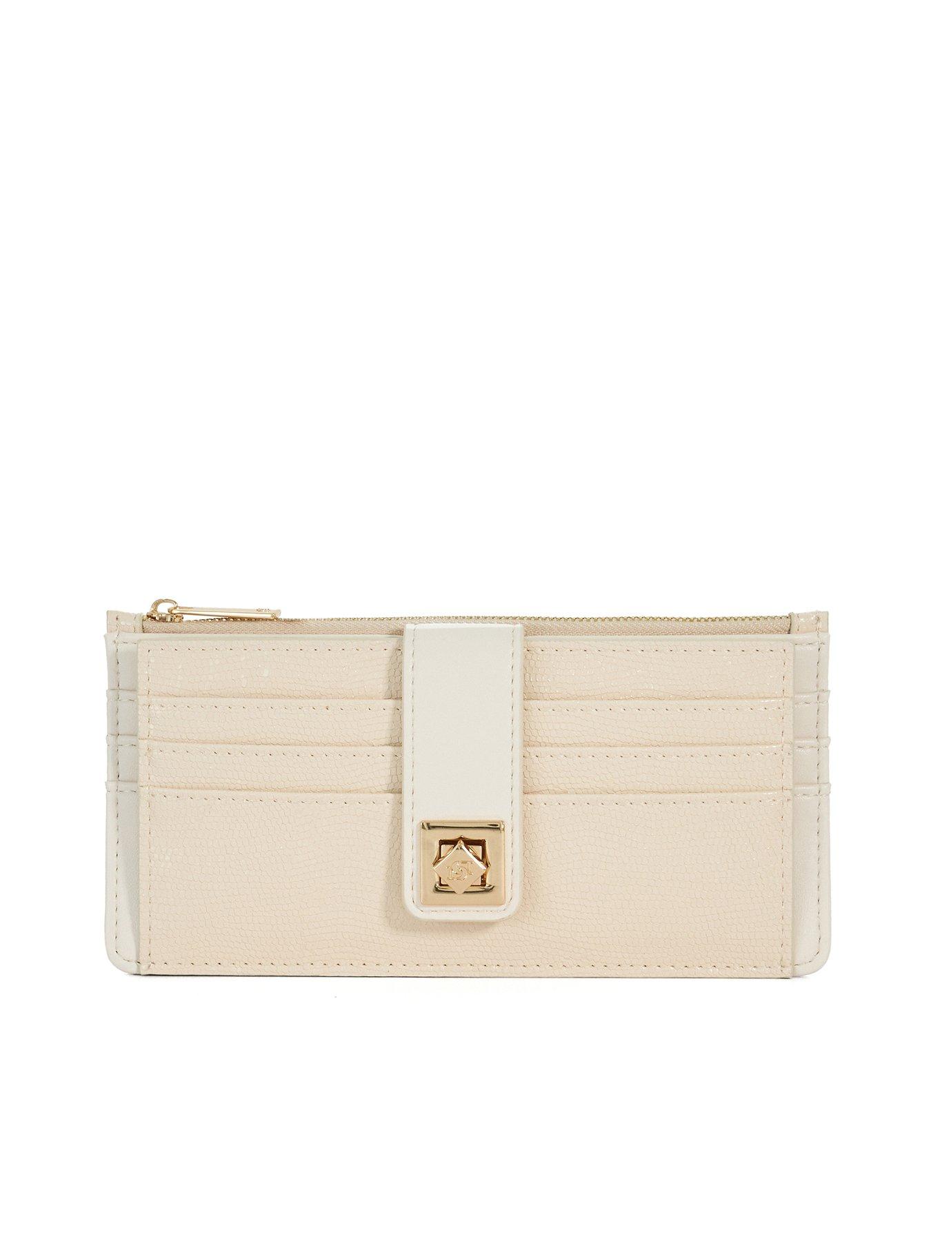 undefined Karlos Small Croc Effect Turn Lock Purse - Ecru
