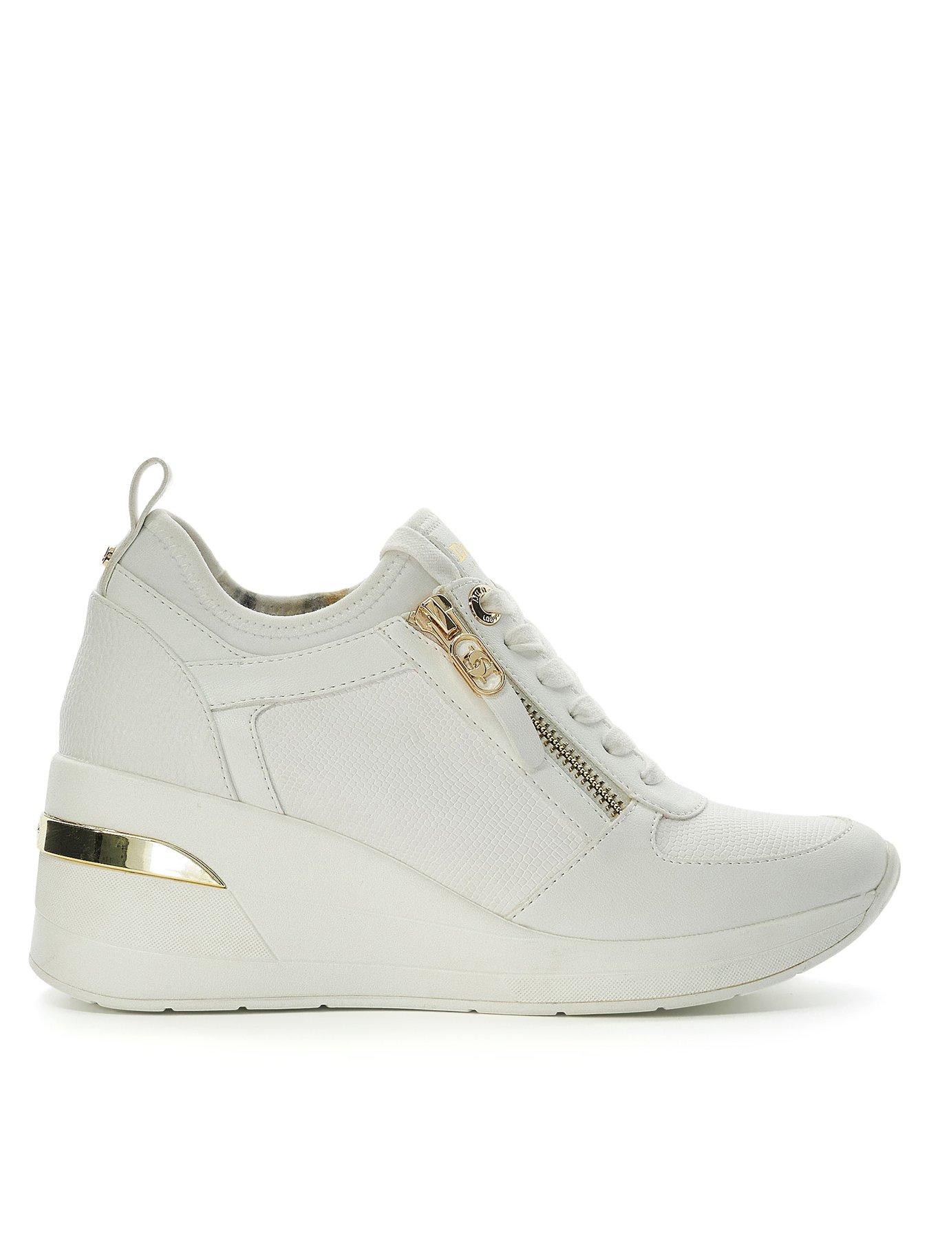 Dune London Eilin Wedge Trainers White Very