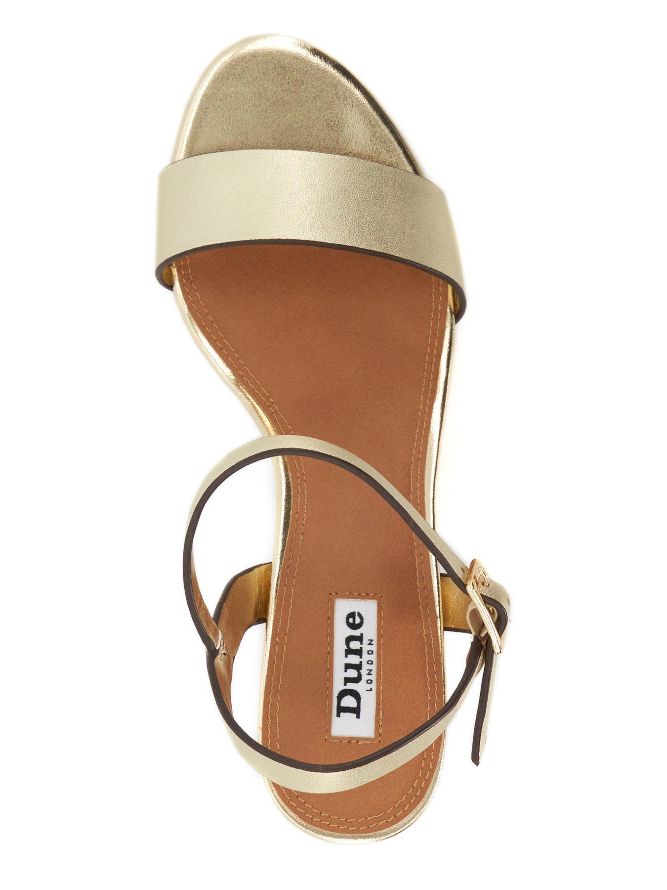 Image 4 of 5 of Dune London Jelly Leather Block Heeled Sandals - Gold