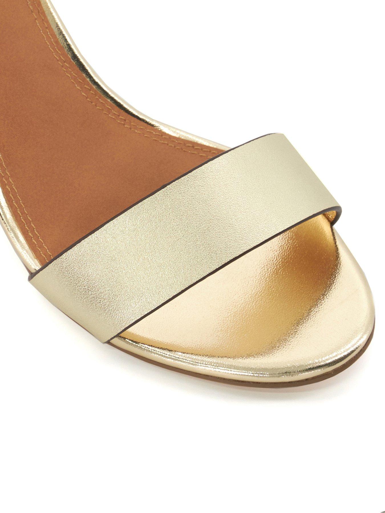Image 5 of 5 of Dune London Jelly Leather Block Heeled Sandals - Gold