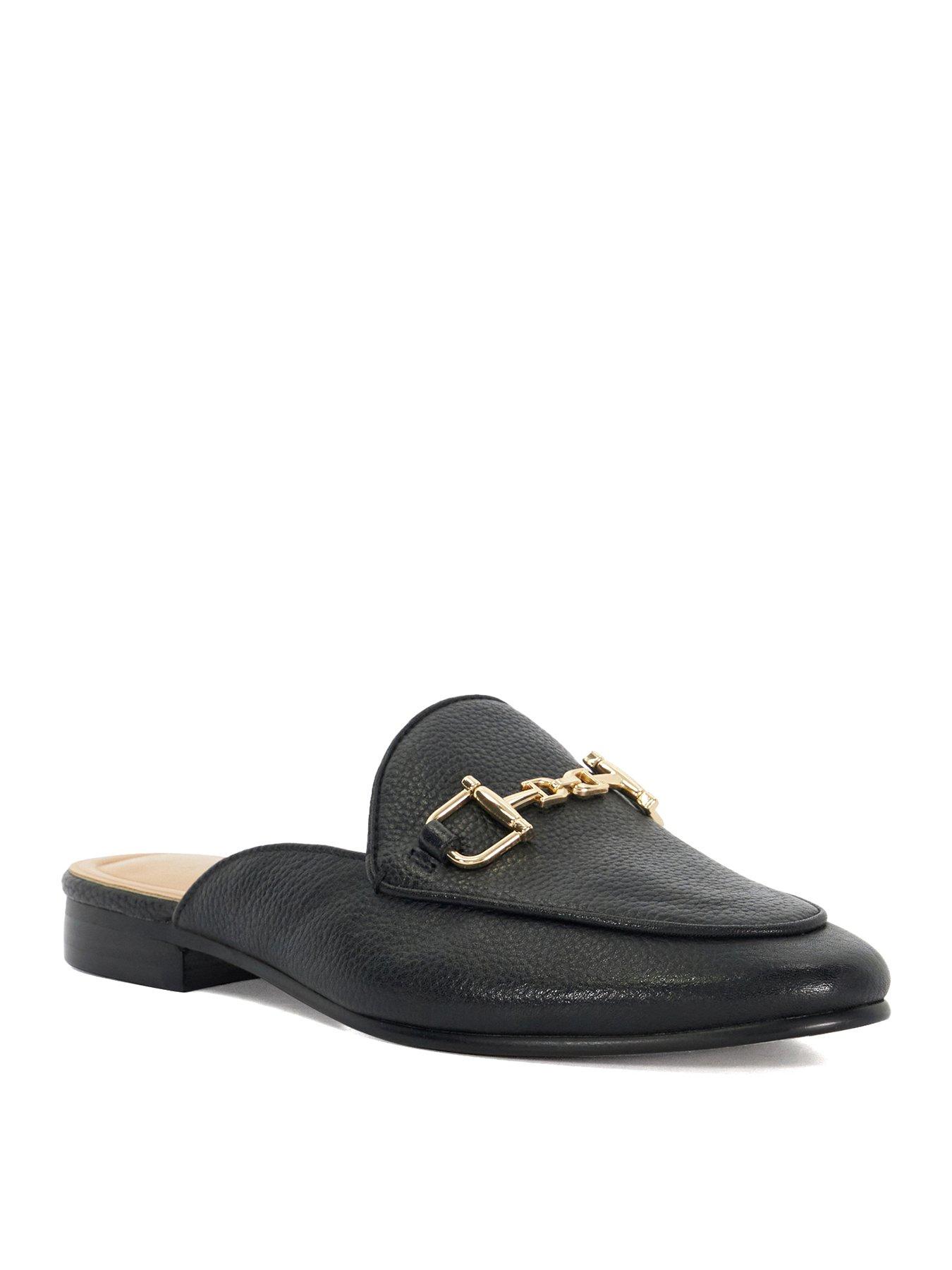 Image 2 of 6 of Dune London Glairing Branded Snaffle Trim Backless Loafers - Black