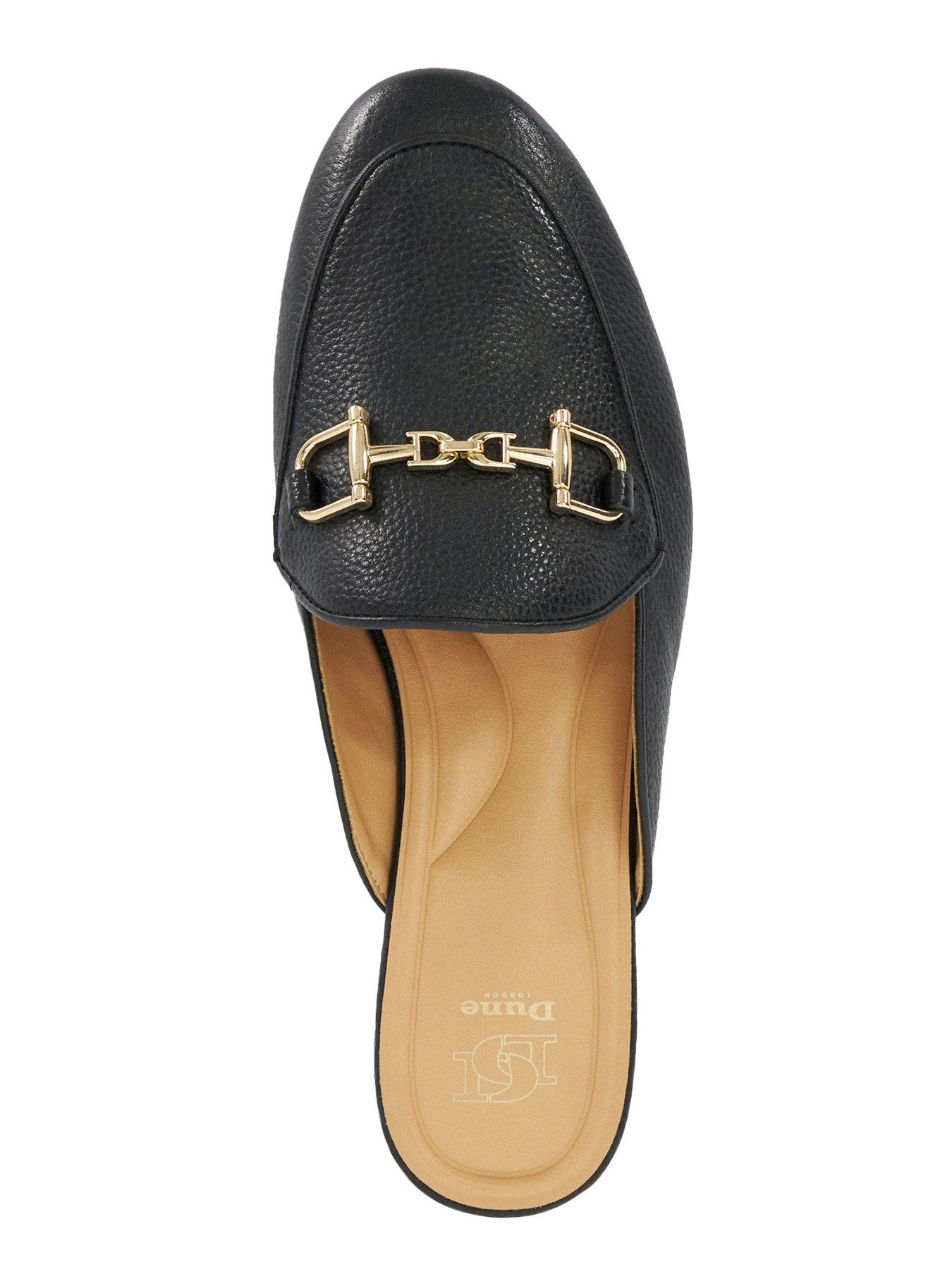 Image 4 of 6 of Dune London Glairing Branded Snaffle Trim Backless Loafers - Black