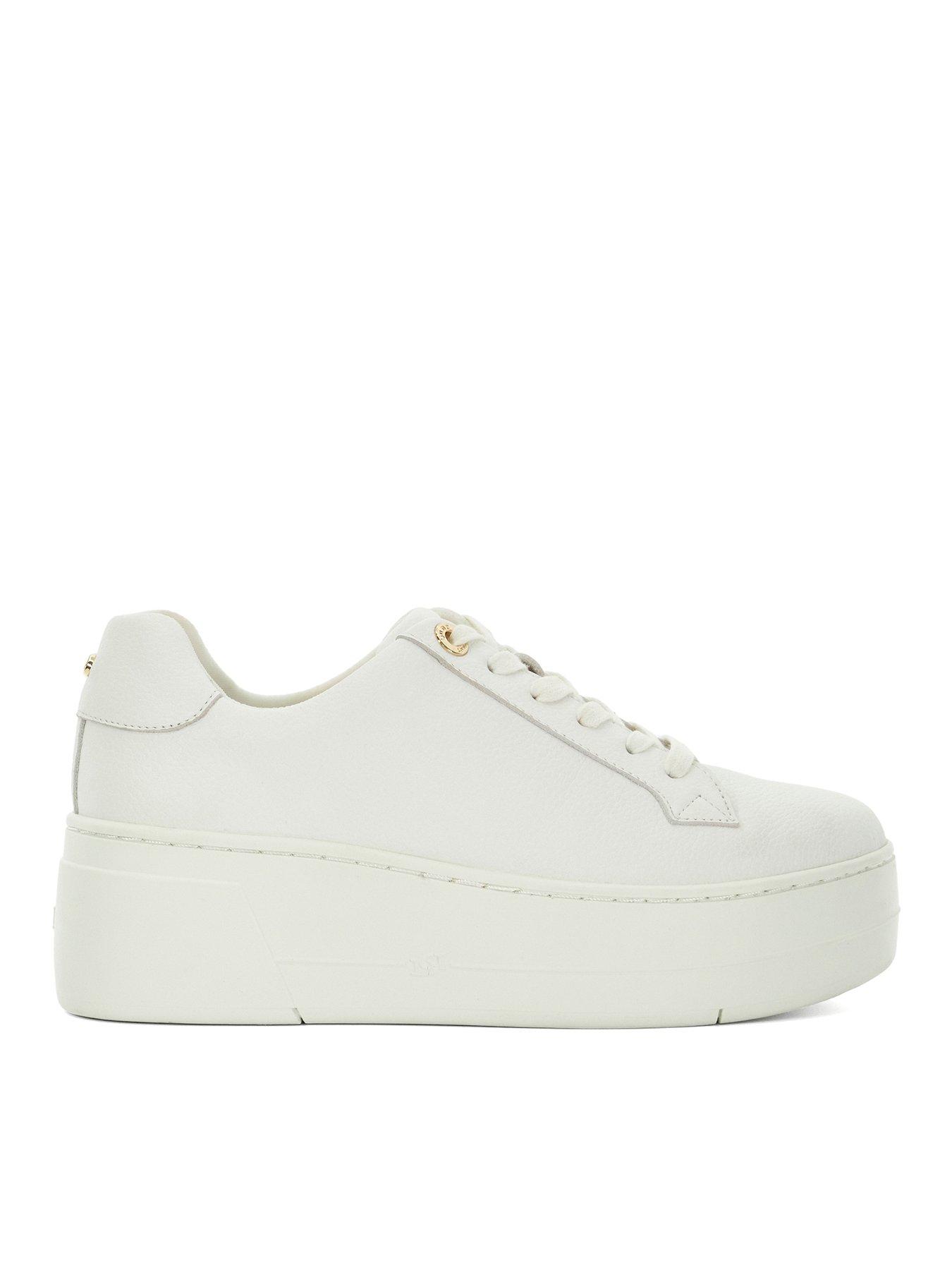 Dune London Episode 2 Leather Flatform Trainers - White | Very