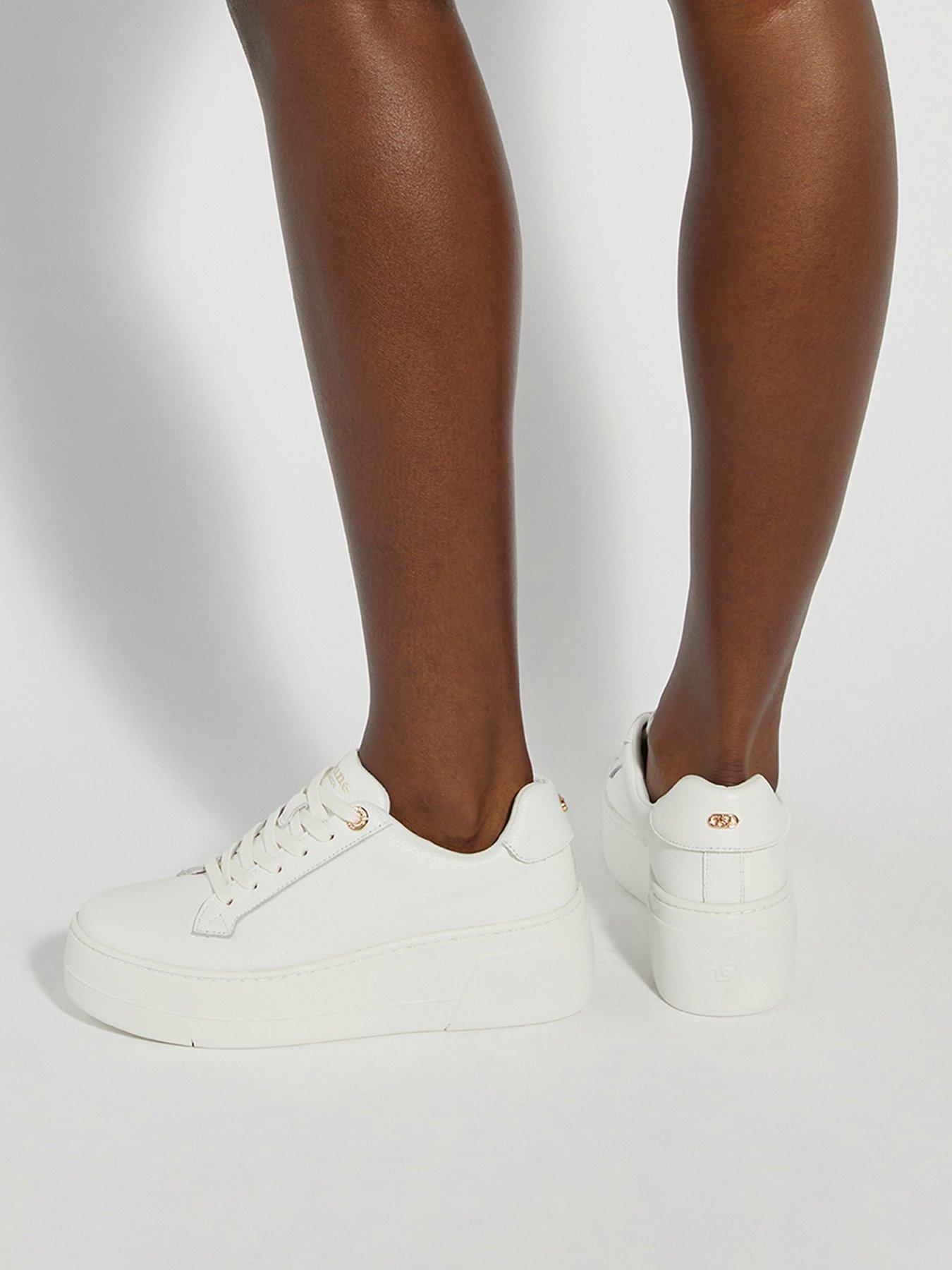 Dune London Episode 2 Leather Flatform Trainers - White | Very