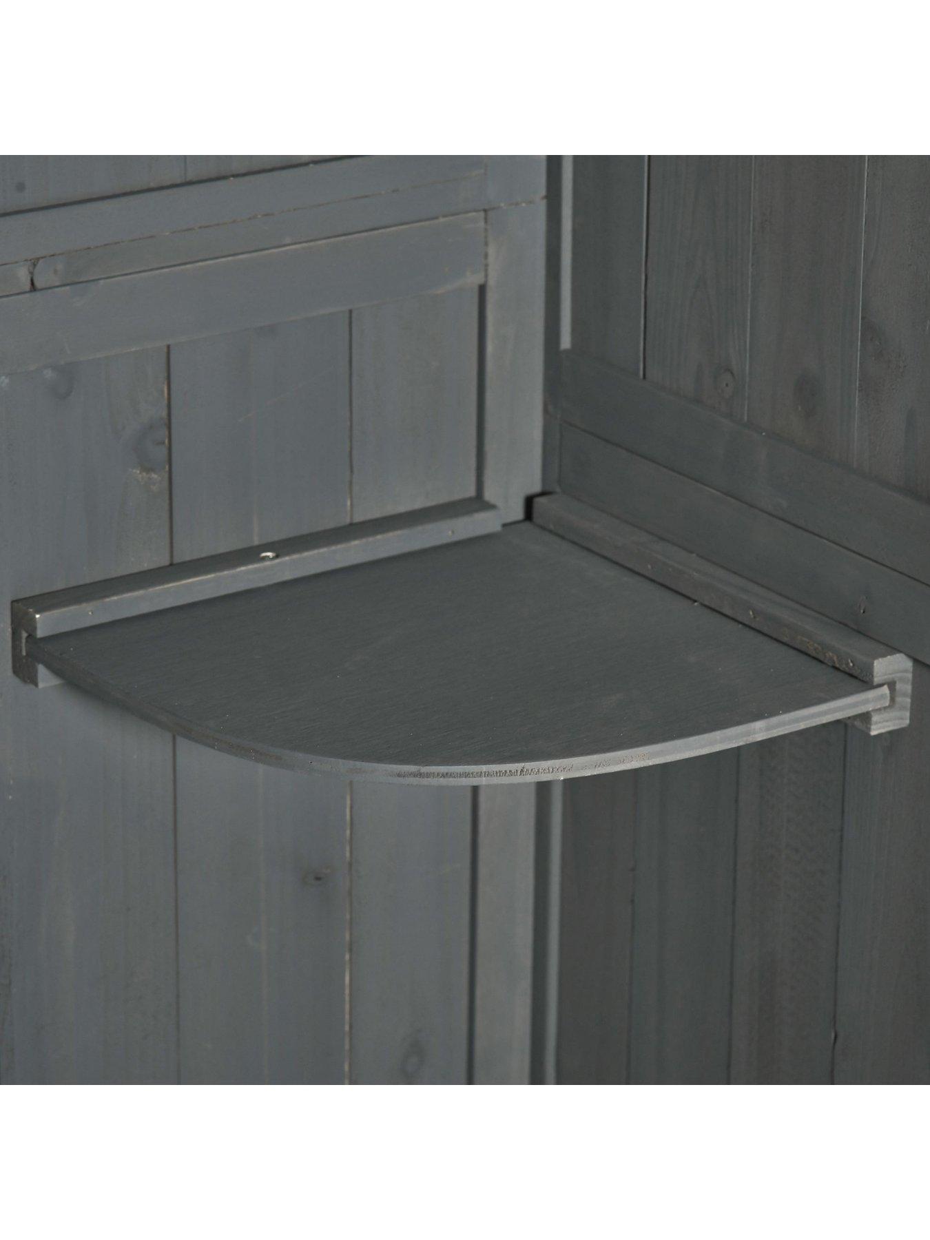 Image 7 of 7 of OutSunny Garden Storage Shed 3 Shelves Tool House w/ Asphalt Roof 77 x 54 x 179 cm Grey