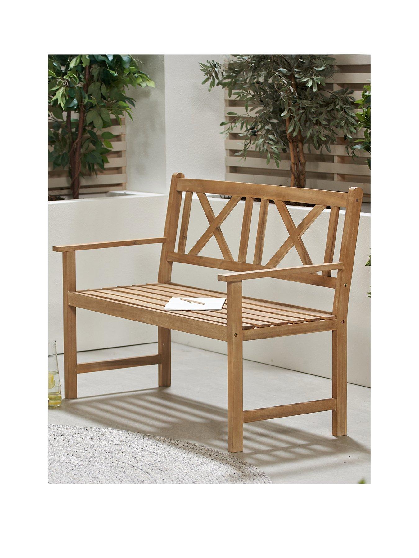 Image 1 of 6 of Pacific Lifestyle Cambridge Light Teak Outdoor 2 Seater Bench