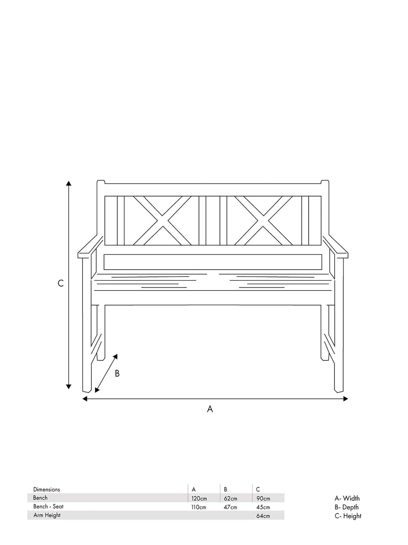 Image 6 of 6 of Pacific Lifestyle Cambridge Light Teak Outdoor 2 Seater Bench