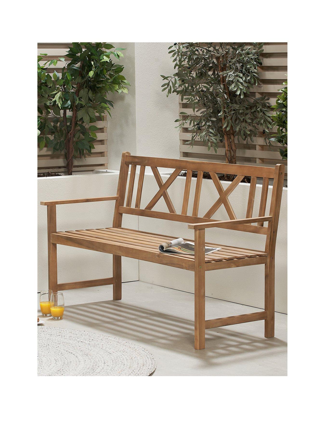 Pacific Lifestyle Cambridge Light Teak Outdoor 3 Seater Acacia Wood Bench