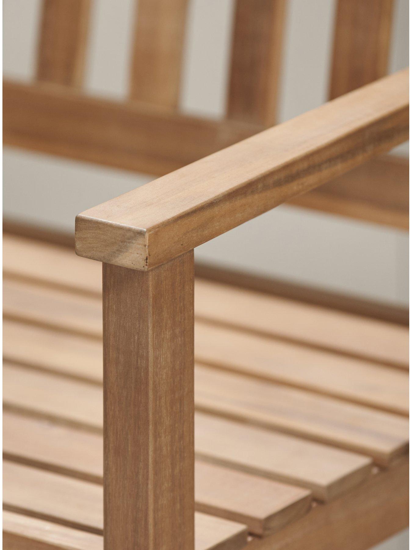 Image 5 of 6 of Pacific Lifestyle Richmond Light Teak Outdoor Bench with Pop Up Table