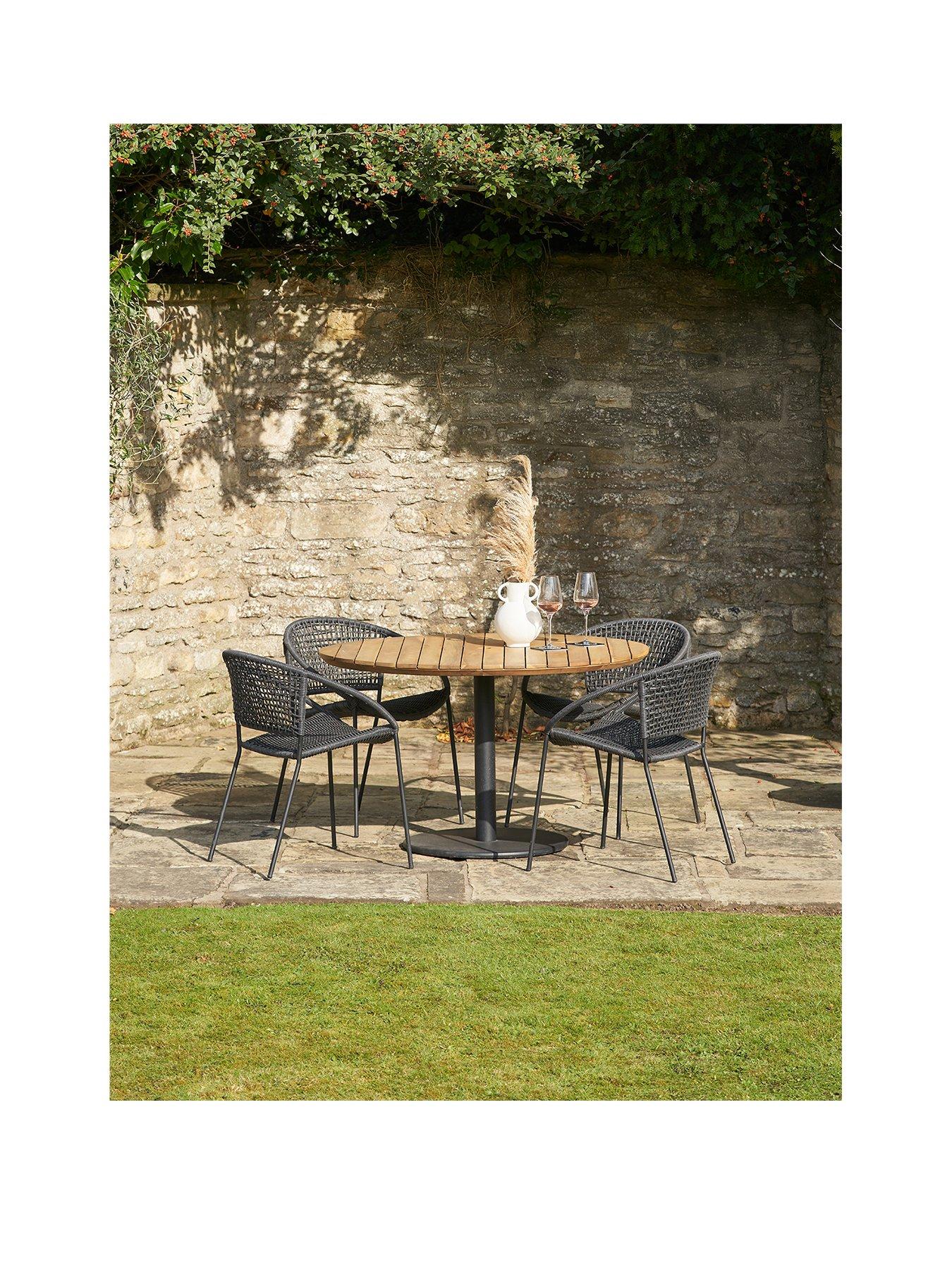 Pacific Lifestyle Dakota Outdoor 4 Seater Dining Set Black
