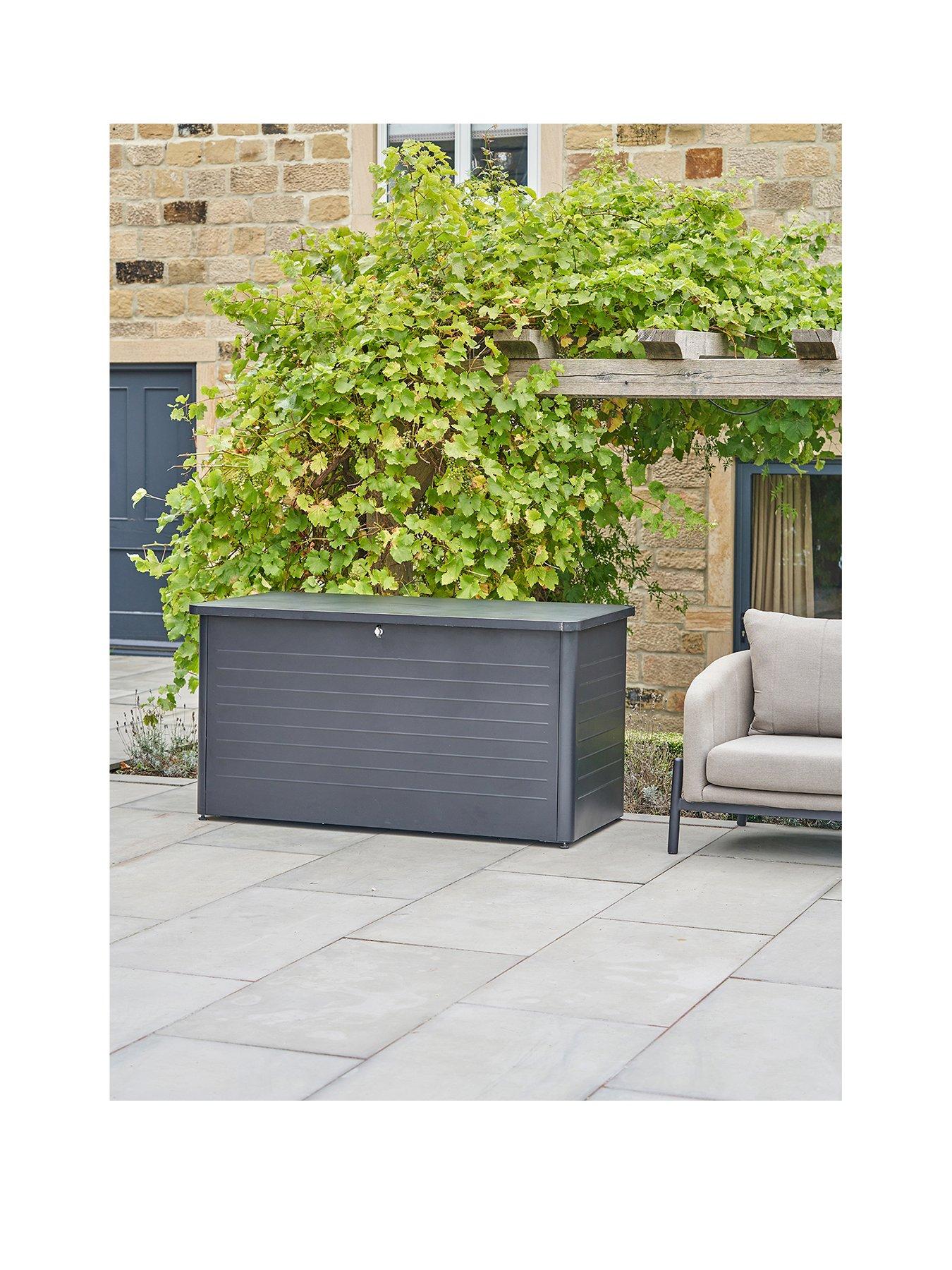 Pacific Lifestyle Rhode Island Large Galvanised Steel Cushion Box Anthracite