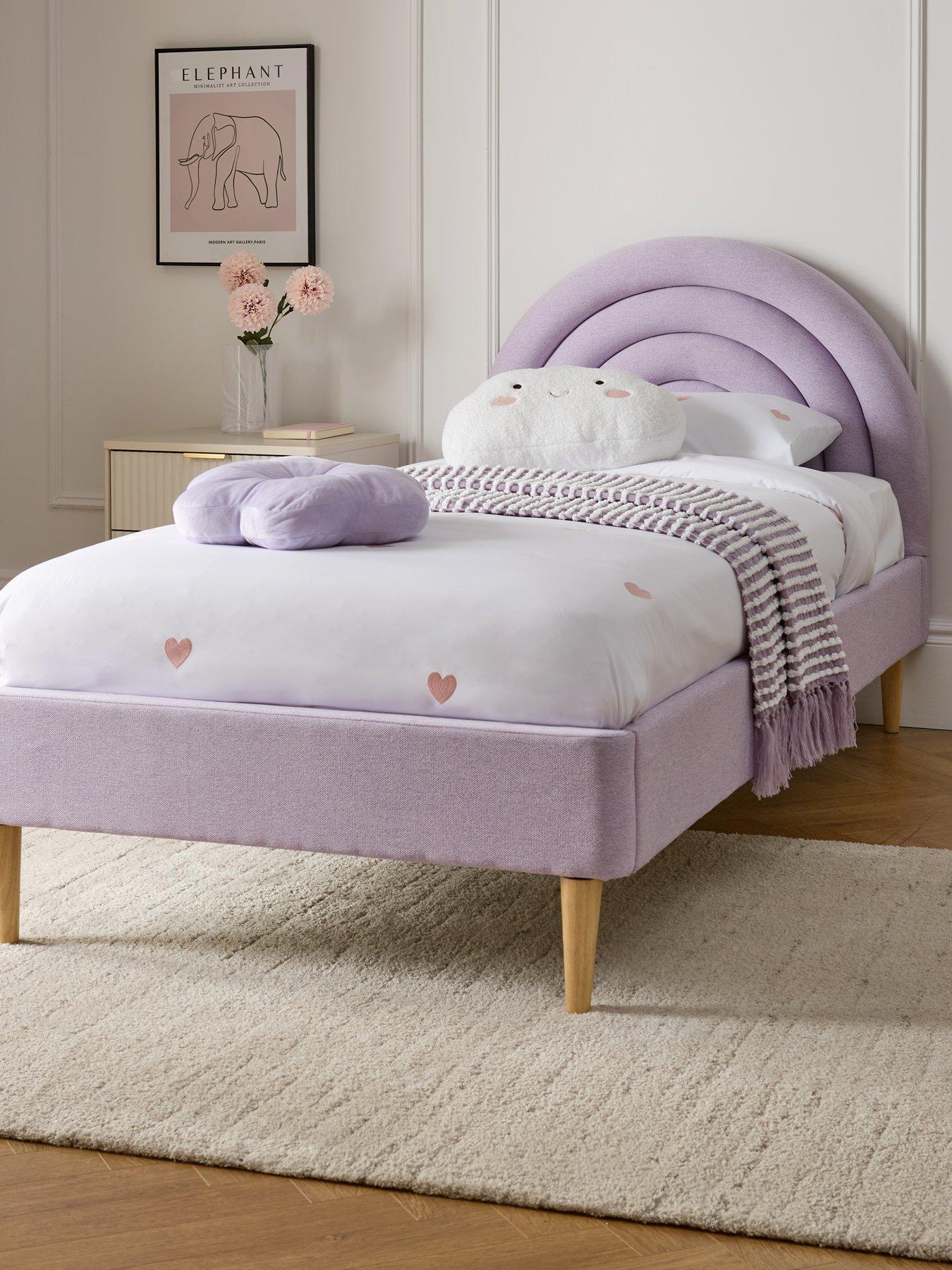 The Very Collection Rainbow Children's Single Bed Frame with Mattress Options (Buy and SAVE!) - Lilac - FSC® Certified