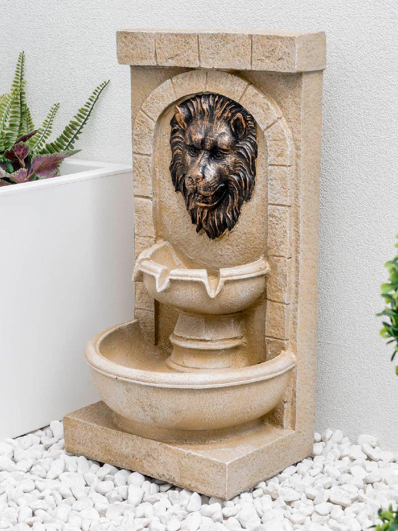 undefined Solar Water Feature Lion Head Fountain