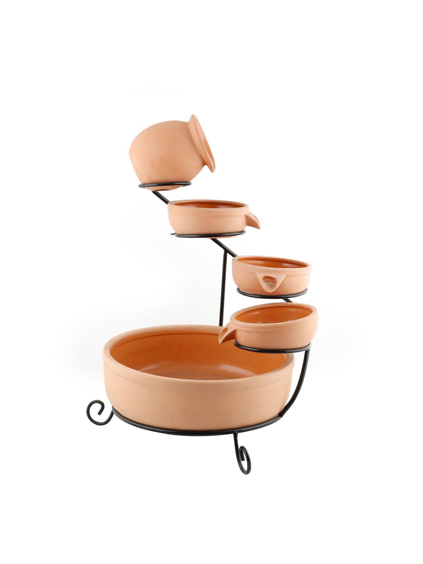 undefined Solar-Powered Cascading Terracotta Water Feature
