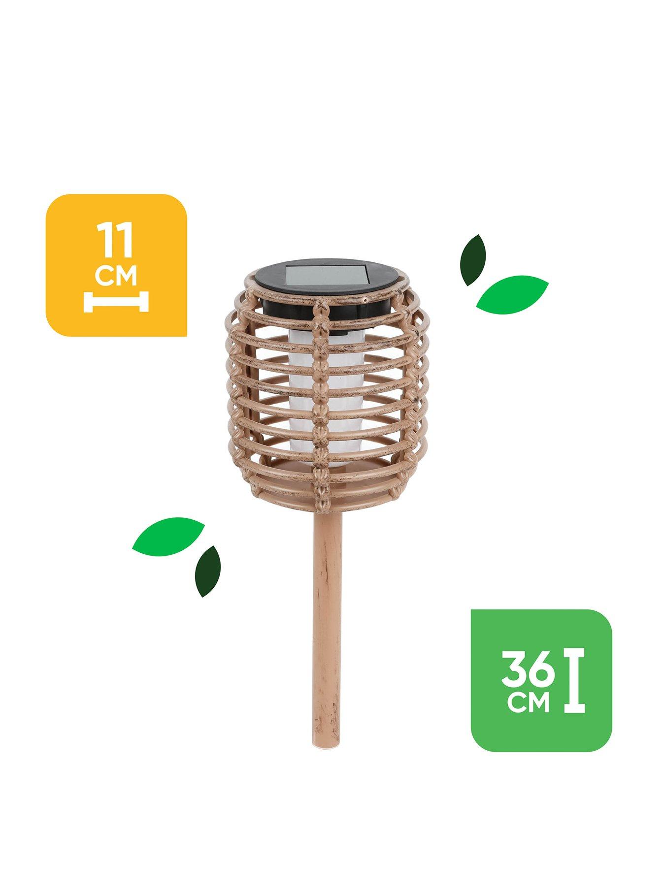 Image 2 of 6 of Streetwize Solar Rattan Effect Plastic&nbsp;Stake Lights (Pack of 2)