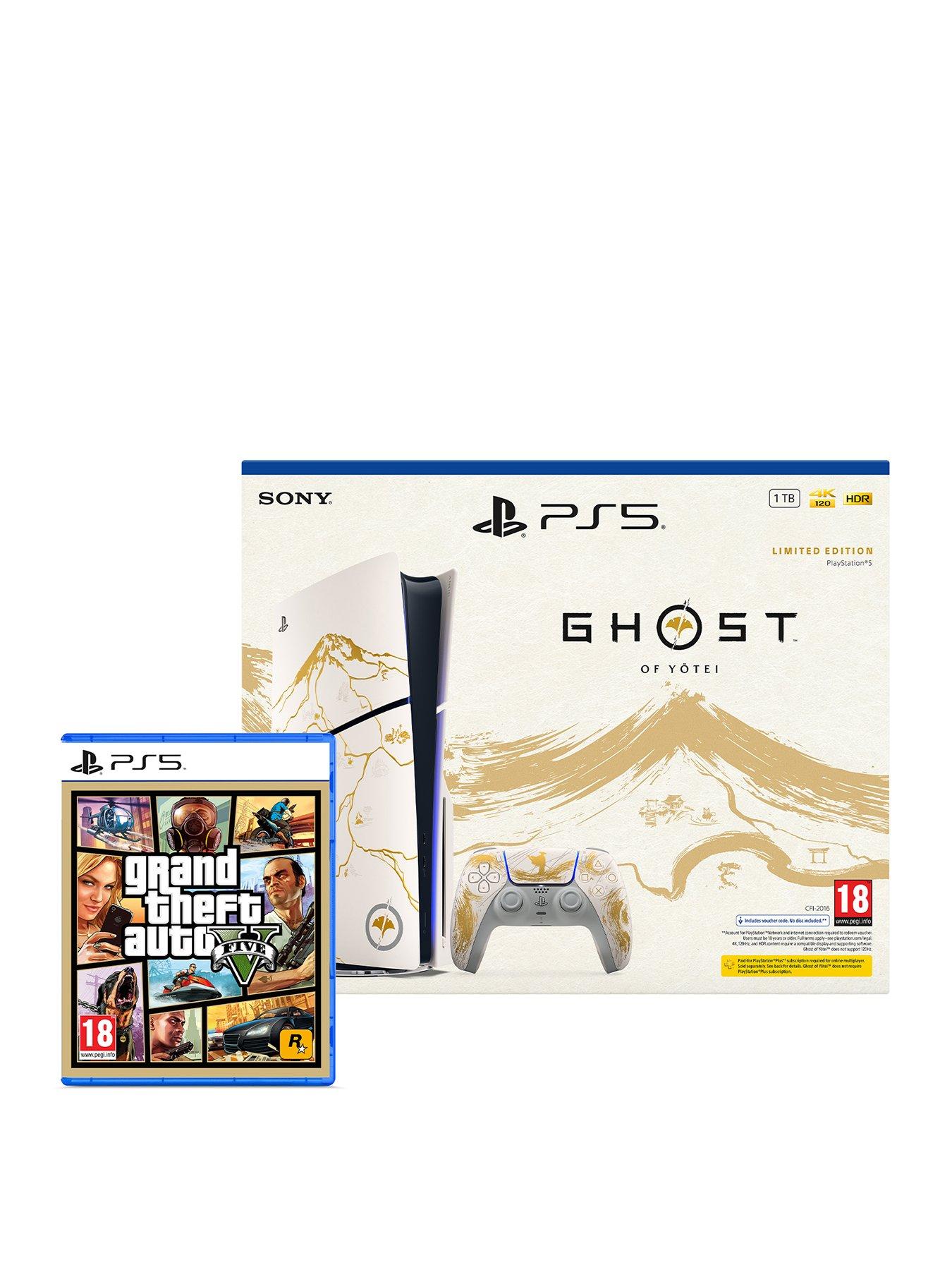 PlayStation 5 Disc Console – Ghost of Yotei™ Gold Limited Edition Bundle  &  Grand Theft Auto V