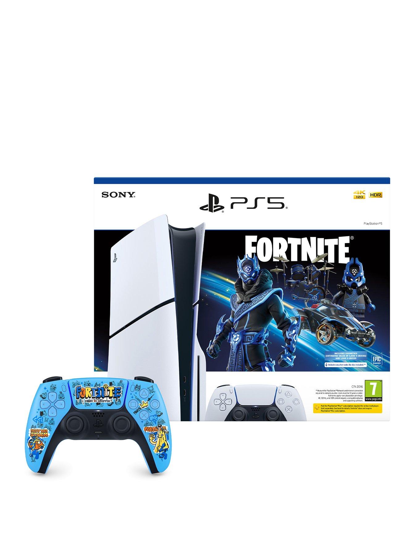 PlayStation 5 Disc Console - Fortnite® Cobalt Star Bundle & DualSense® wireless controller – Fortnite® Limited Edition