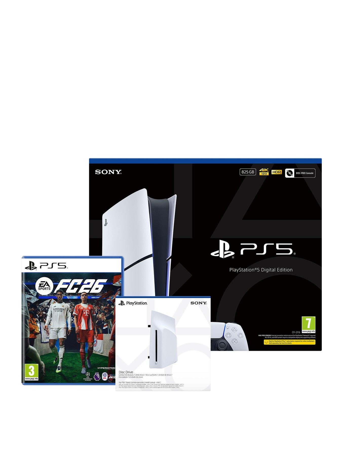 Playstation PlayStation®5 Digital Edition – 825GB with EA SPORTS FC™ 26  &  Disc Drive