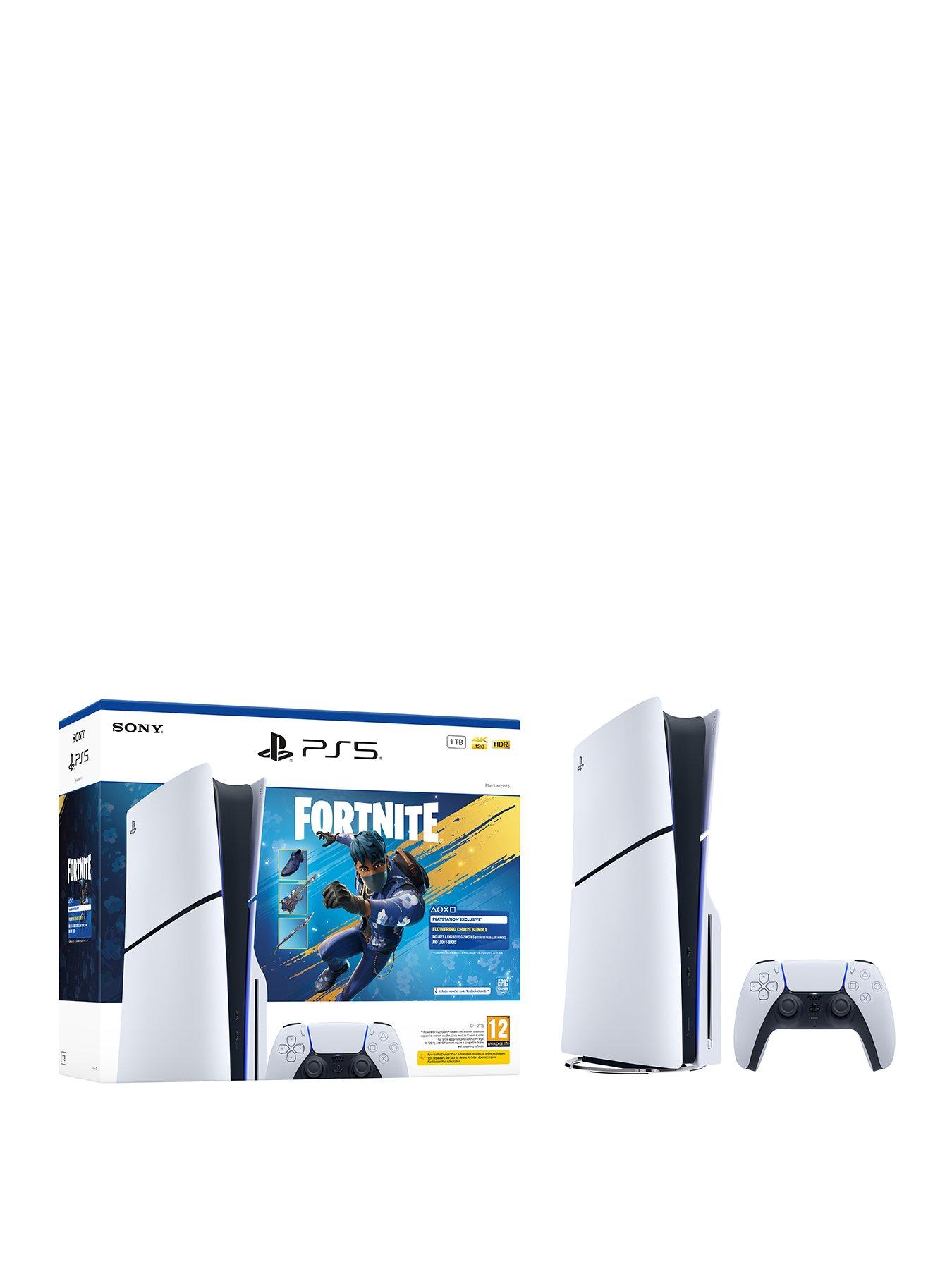 Image 1 of 7 of Playstation 5&nbsp;Disc&nbsp;Console 1TB - Fortnite Flowering Chaos Bundle