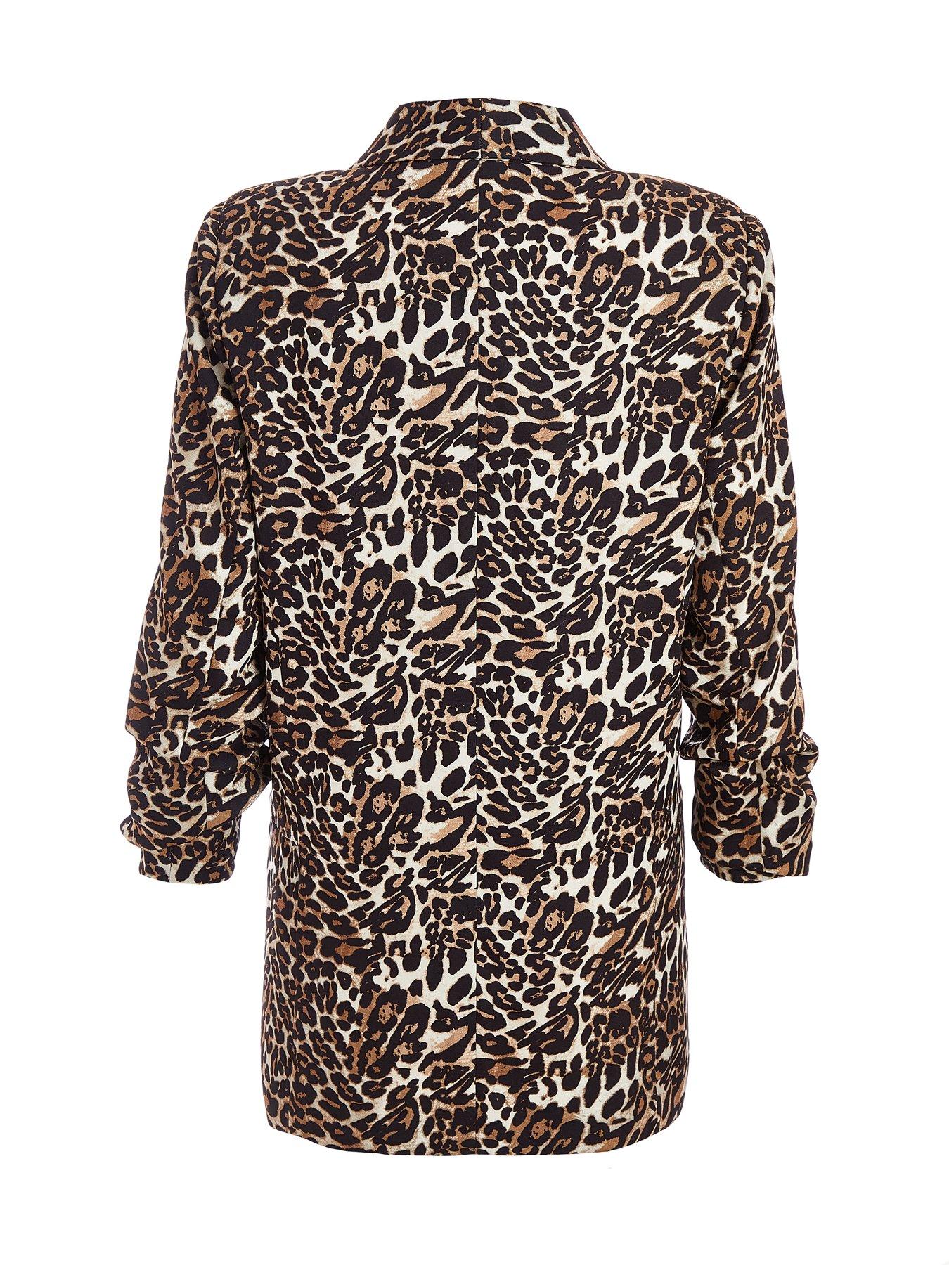 Image 5 of 6 of Quiz Brown Leopard Print Blazer