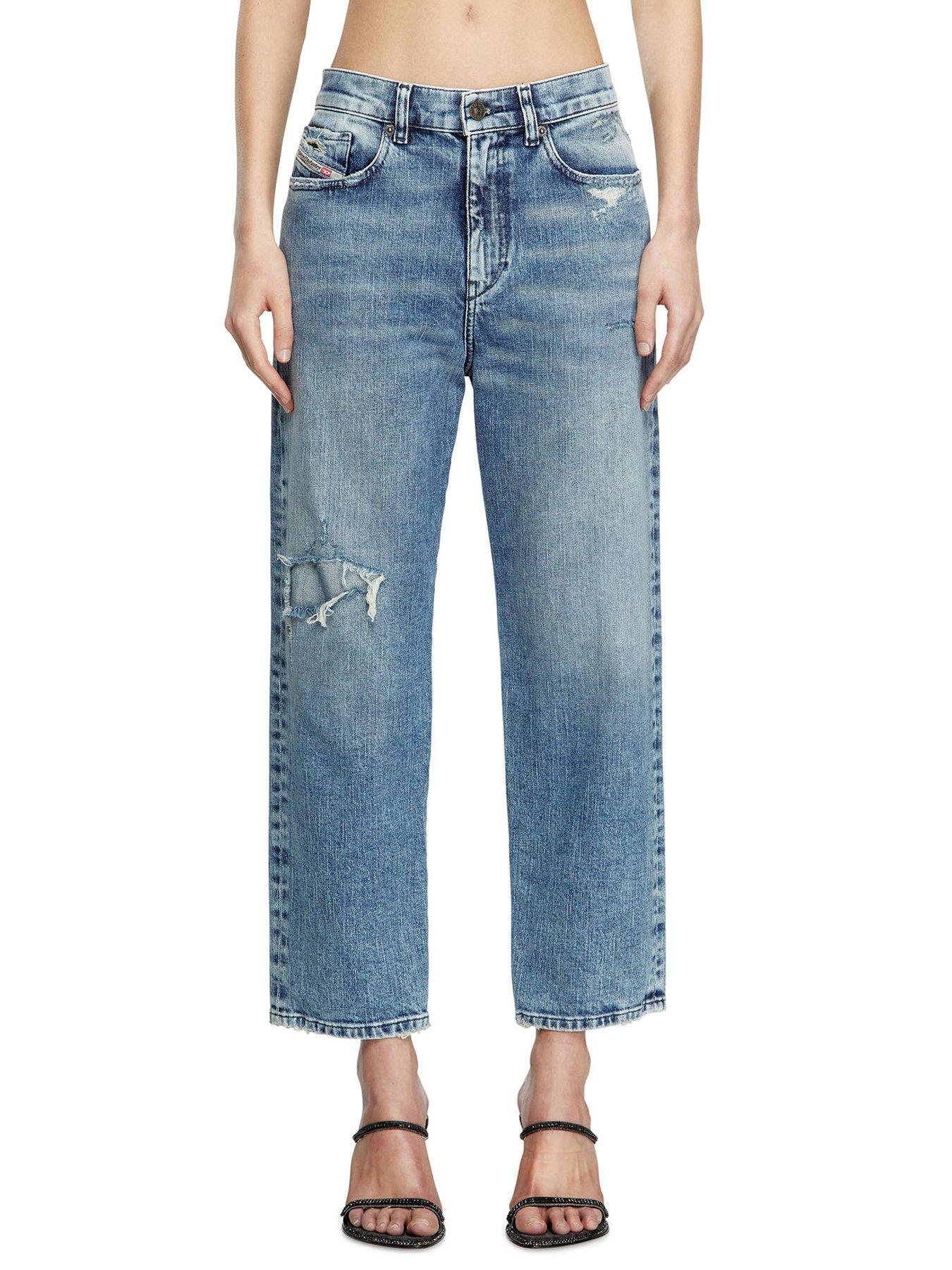 Image 1 of 4 of Diesel 2016 D-air Straight Fit Jeans - Mid Wash