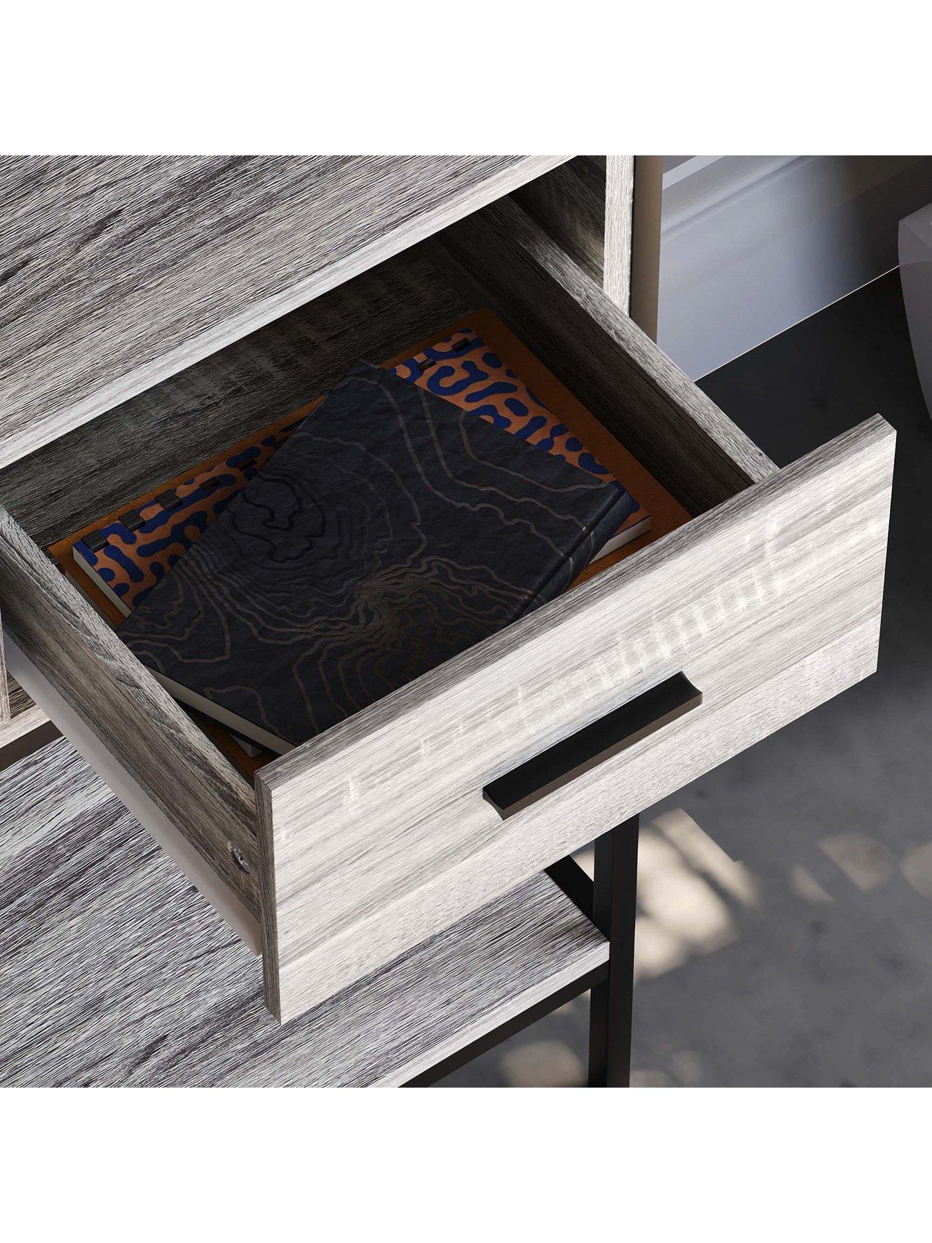 Vida Designs Windsor-Tavolo consolle con 2 cassetti, Colore:, Grigio, 2 Drawer